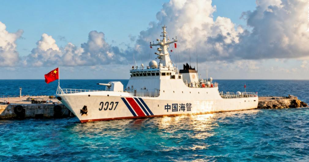这次轮到中国自由航行了。8月14日这天，中国海警局发了一条短消息，就两句话：