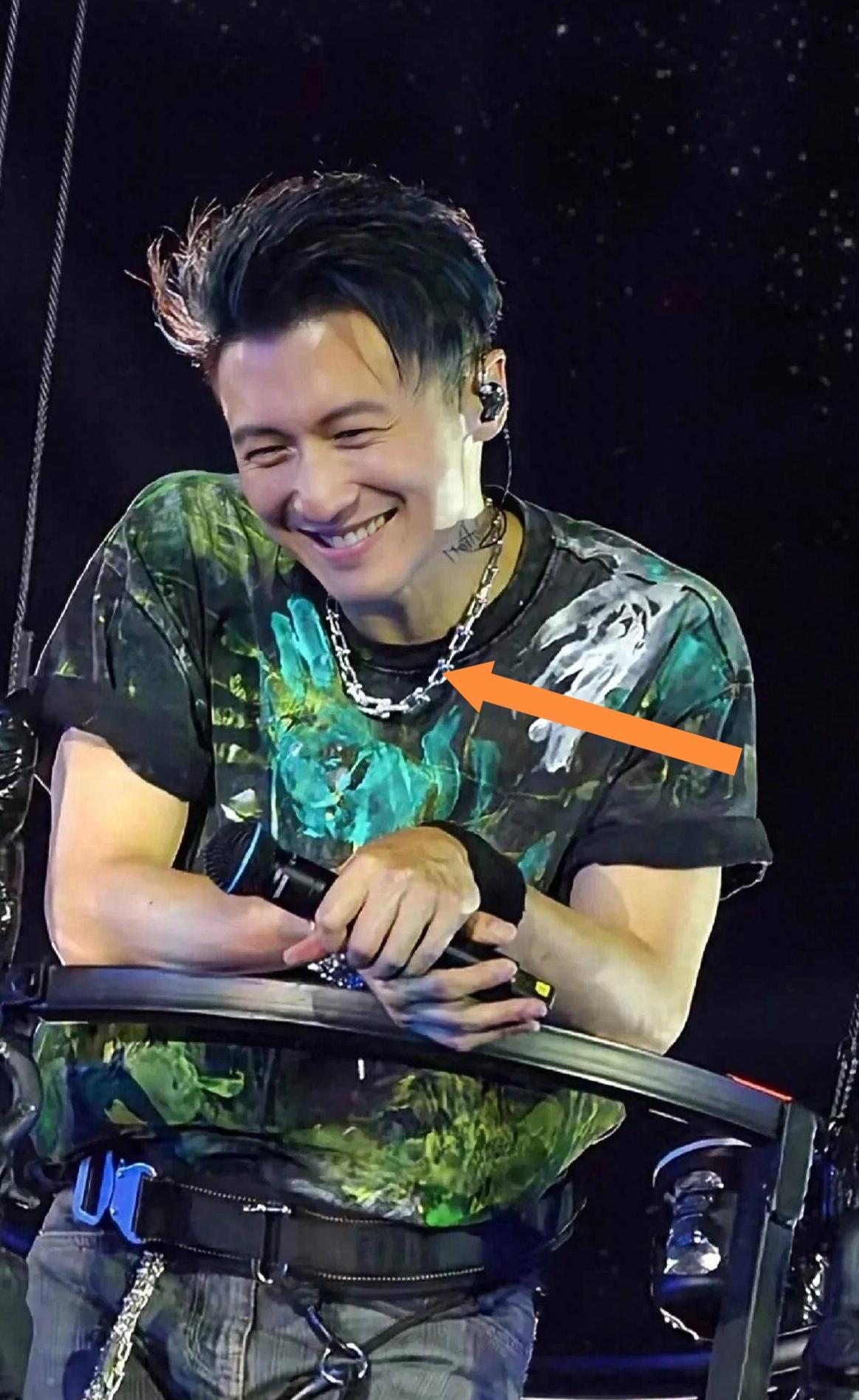 我发现谢霆锋开了这么多场演唱会，脖子上几乎一直戴着同一款粗链条大项链，从来没怎么