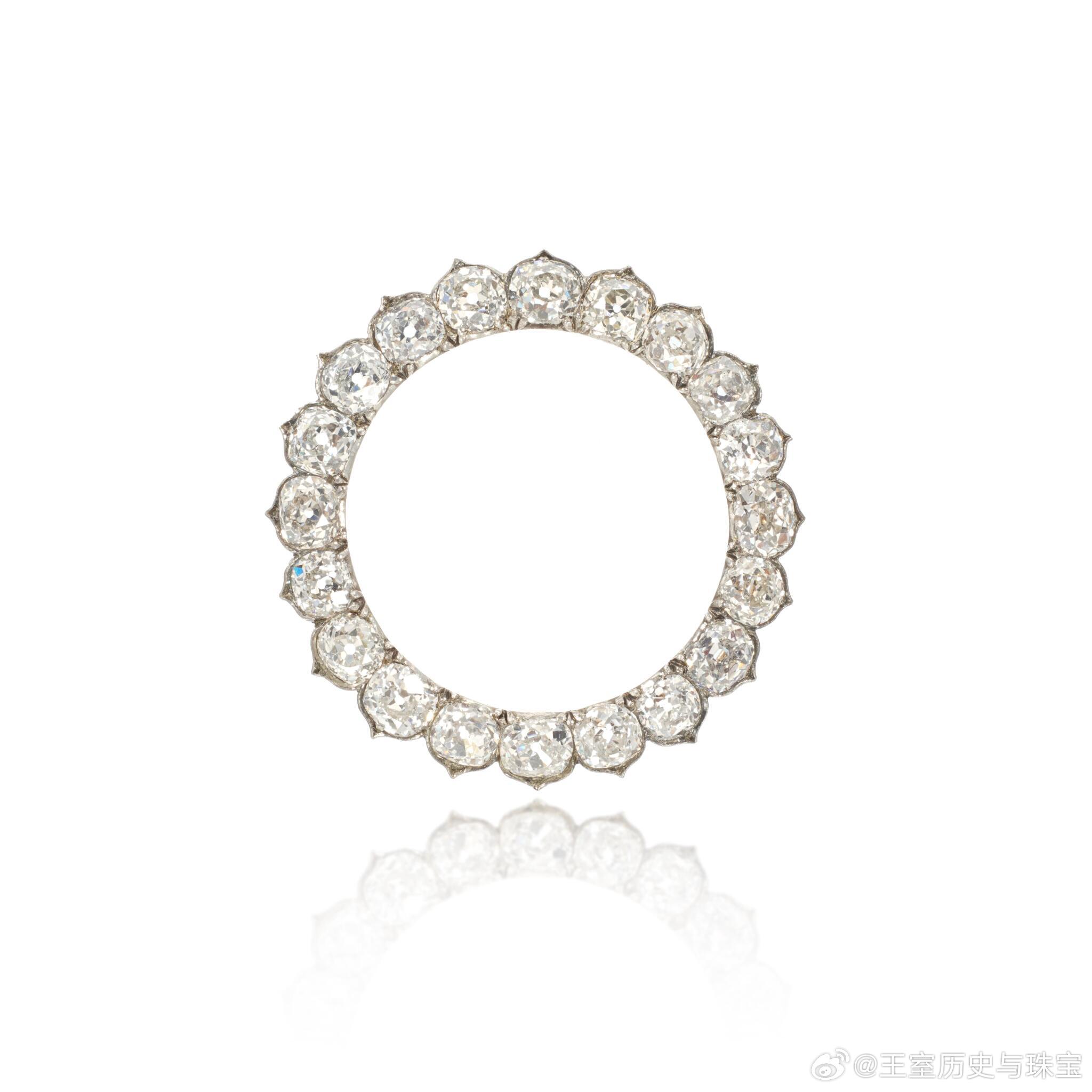 珠宝英国第15代英奇昆男爵夫人艾特尔·奥布莱恩的钻石圆环胸针，制造于19世纪末