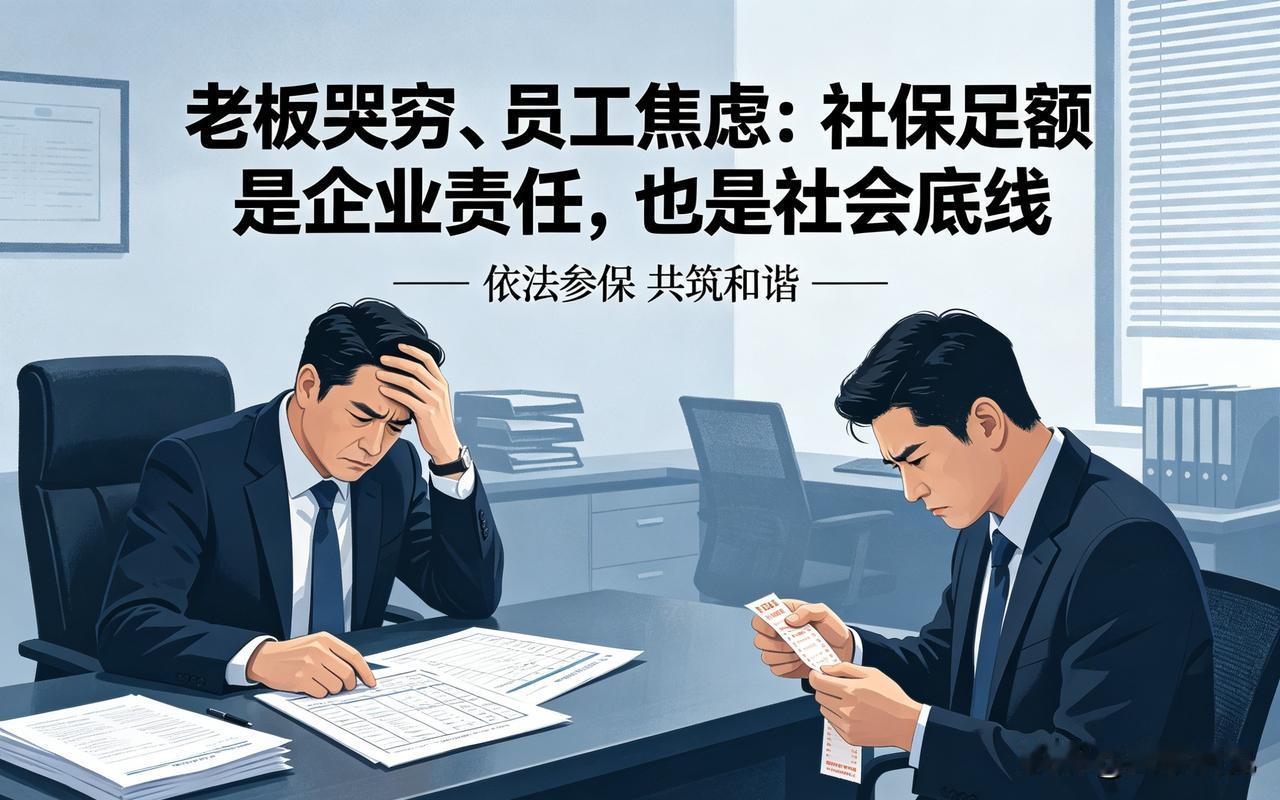 老板哭穷、员工焦虑：社保足额，是企业责任，也是社会底线这个话题，老板和员工永