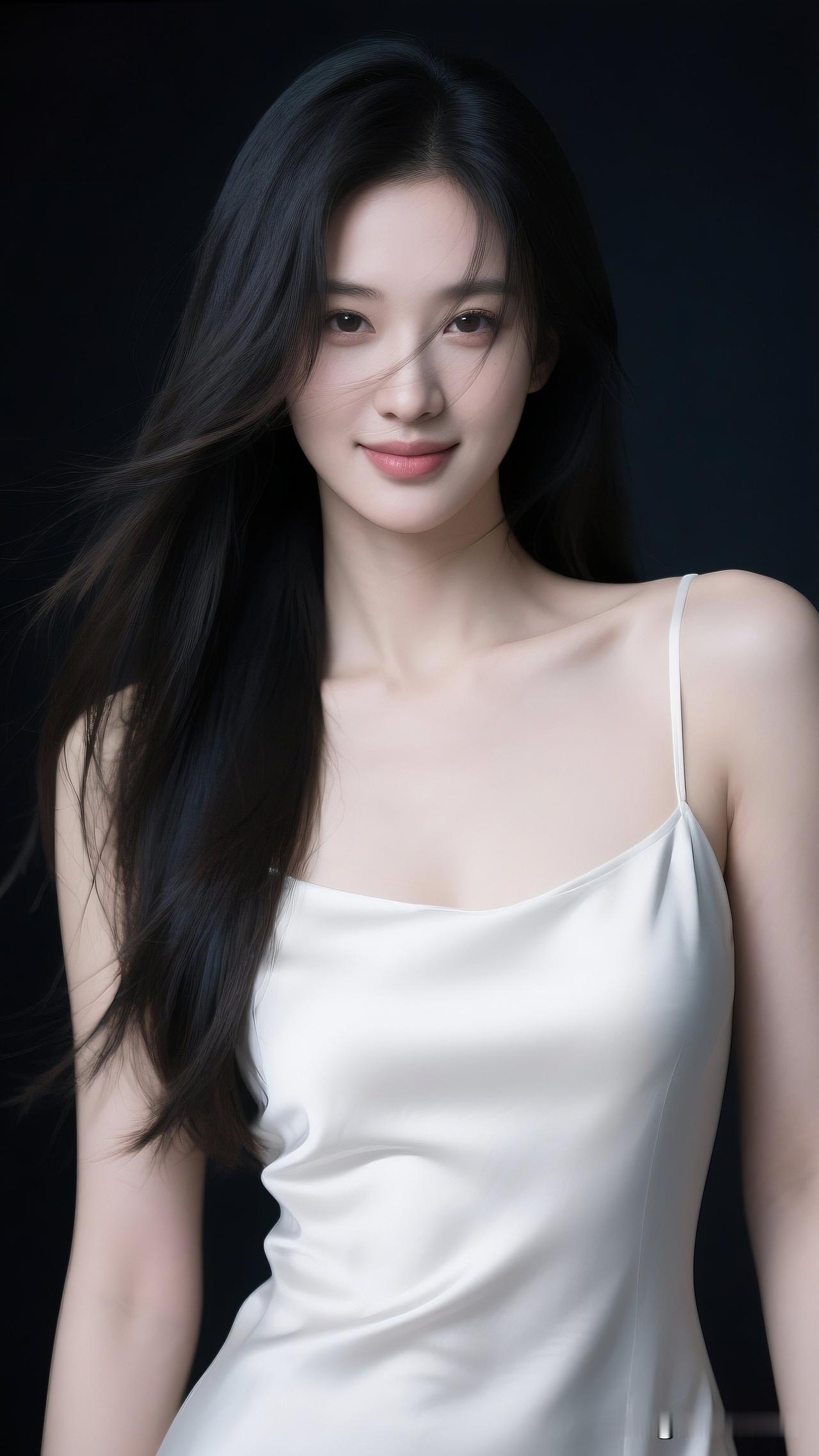 黑发如瀑，笑颜如花。清雅脱俗的美到底长啥样？温柔甜美的白裙少女，散发着优雅气质