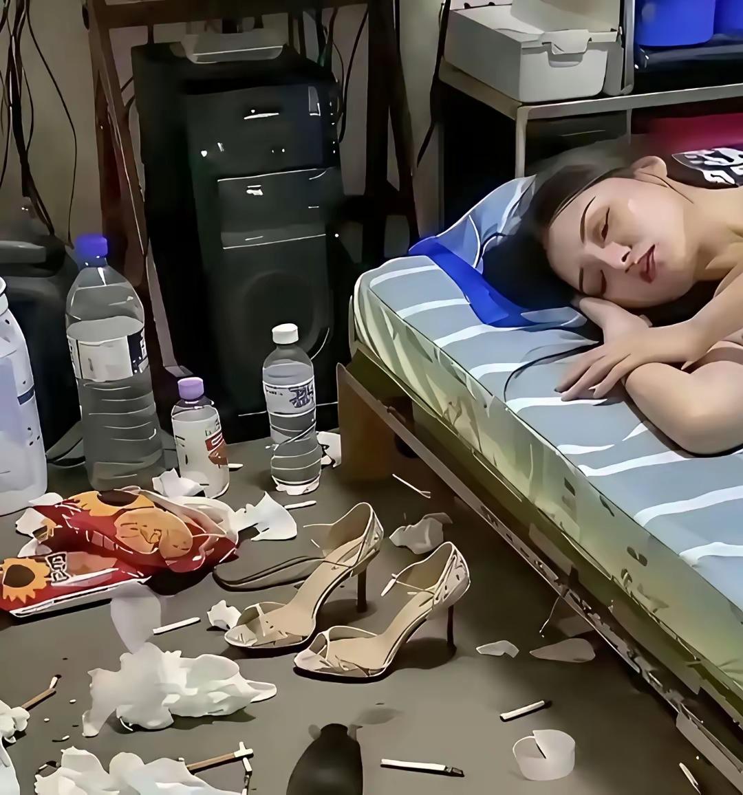 据说，这是在ktv上班的女生，生活杂乱无章，白天睡觉，晚上工作，生活没有目标，没