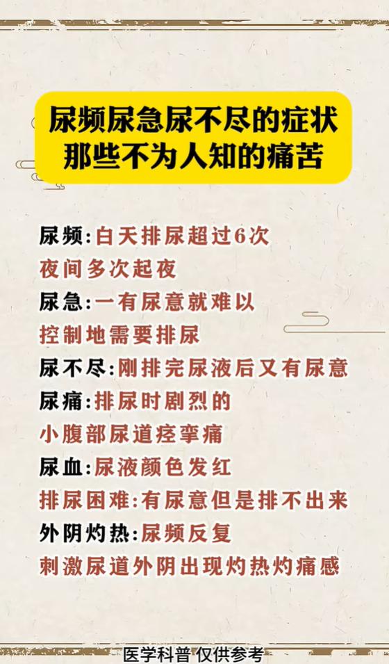 频繁起夜、排尿刺痛？一文看懂尿频尿急各类不适表现