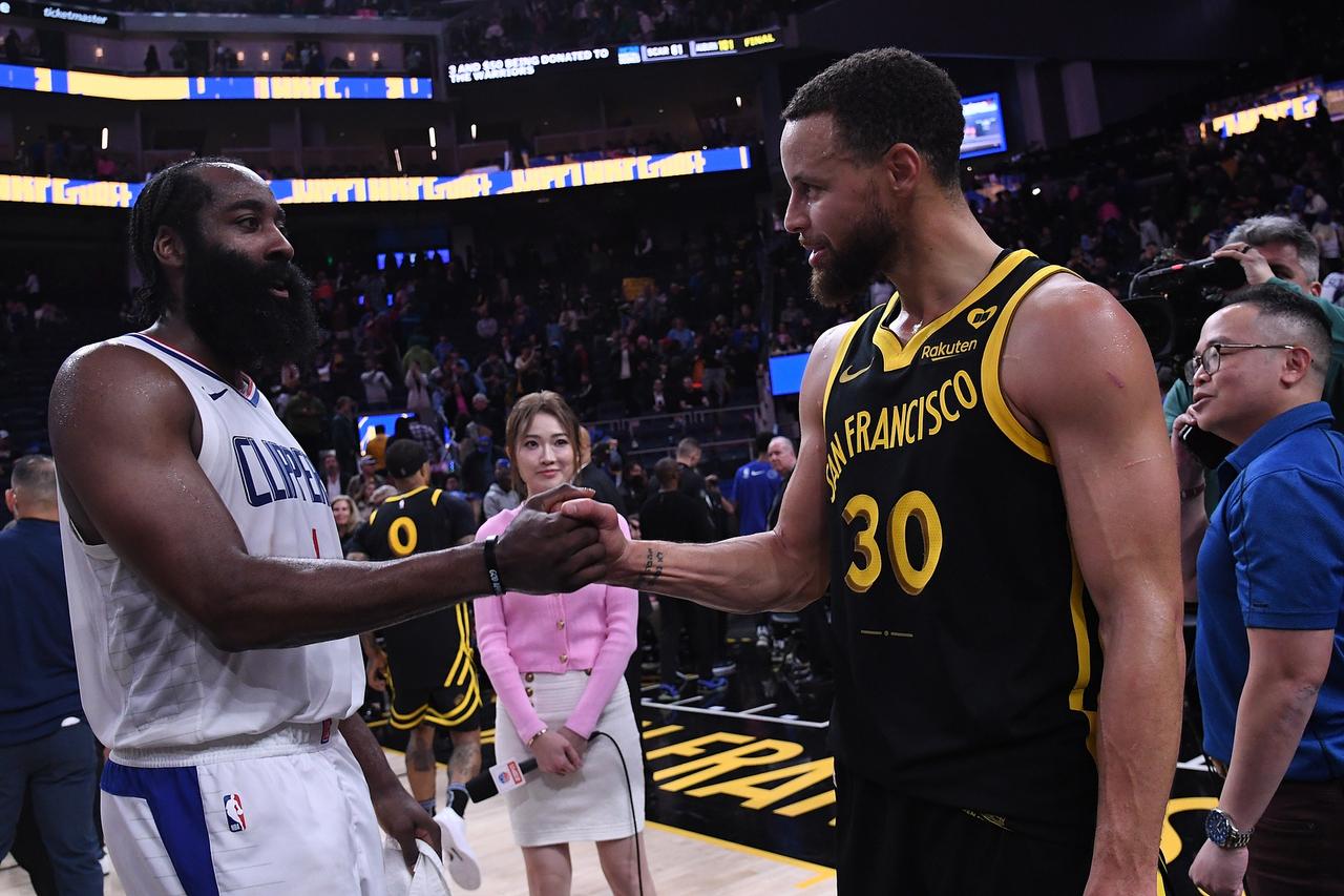 NBA历史上3+1次数排名：（常规赛+季后赛）1、哈登：109次2、库里：