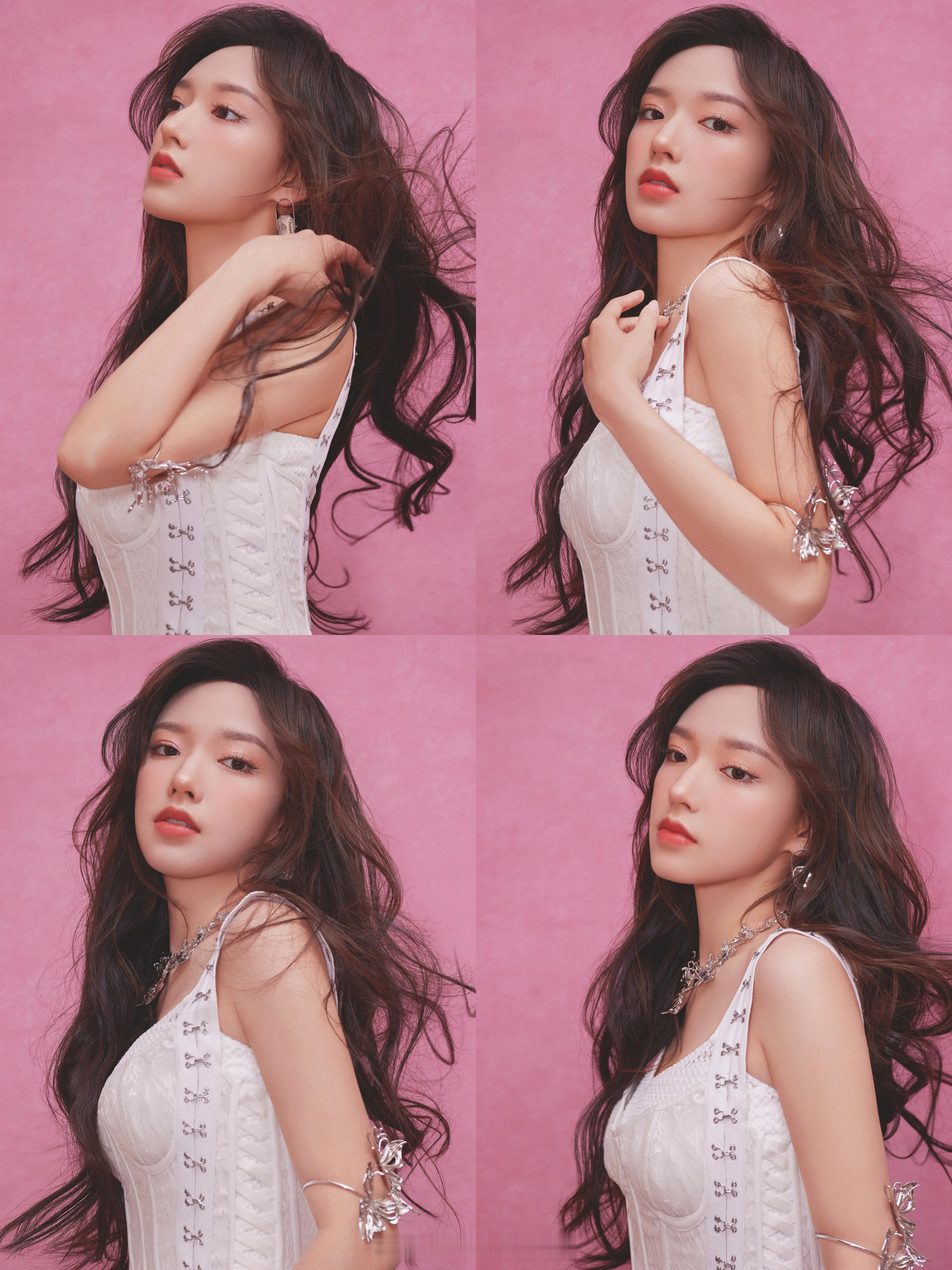 程潇卷发白裙魅力在线