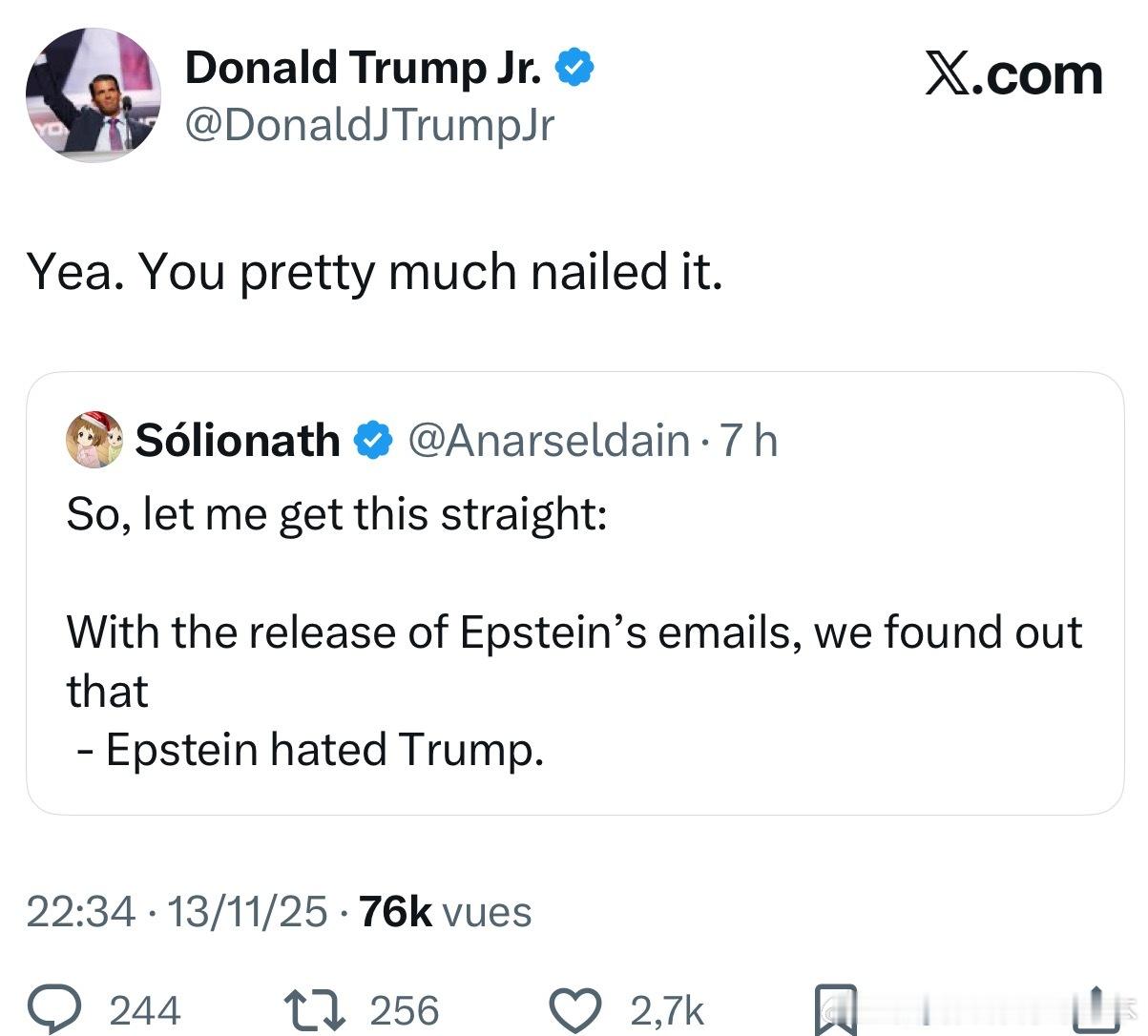 【黄金时代】小川普背书萌系MAGA博主Solionath，关于民主党这两天把爱泼