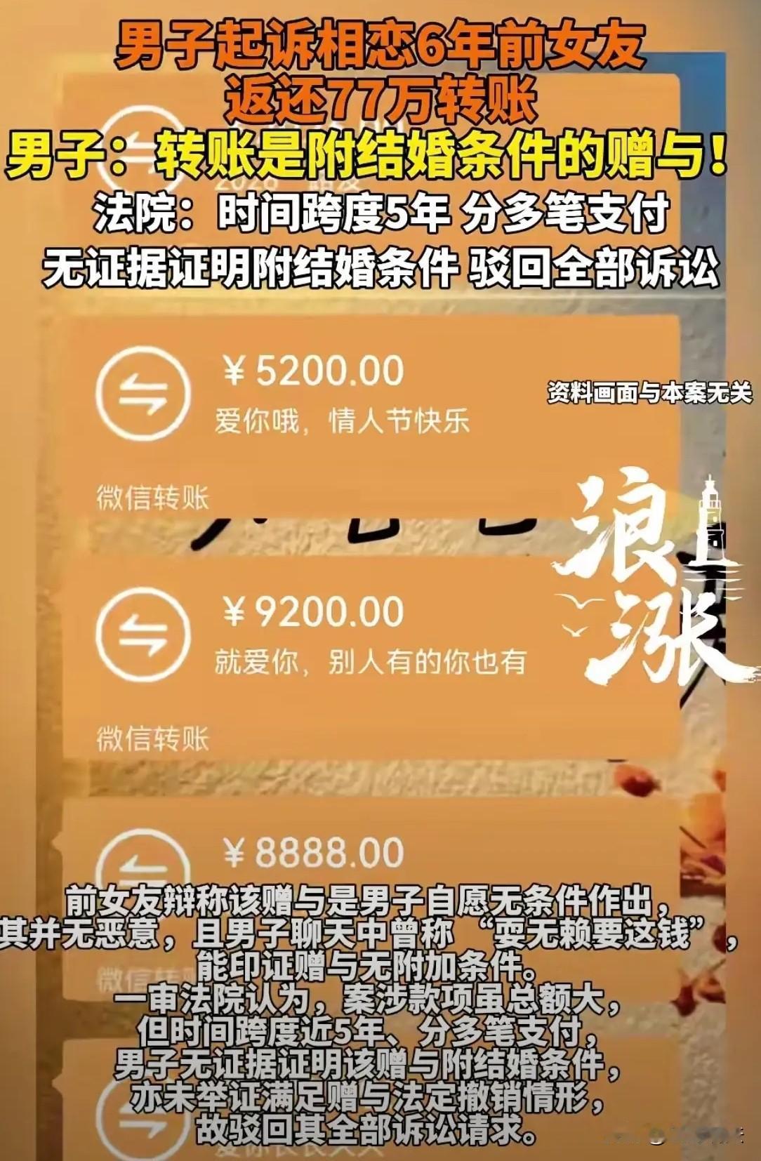 “想白嫖？”四川成都，一男子和女友是大学同学，俩人恋爱6年，男子给女友转款77