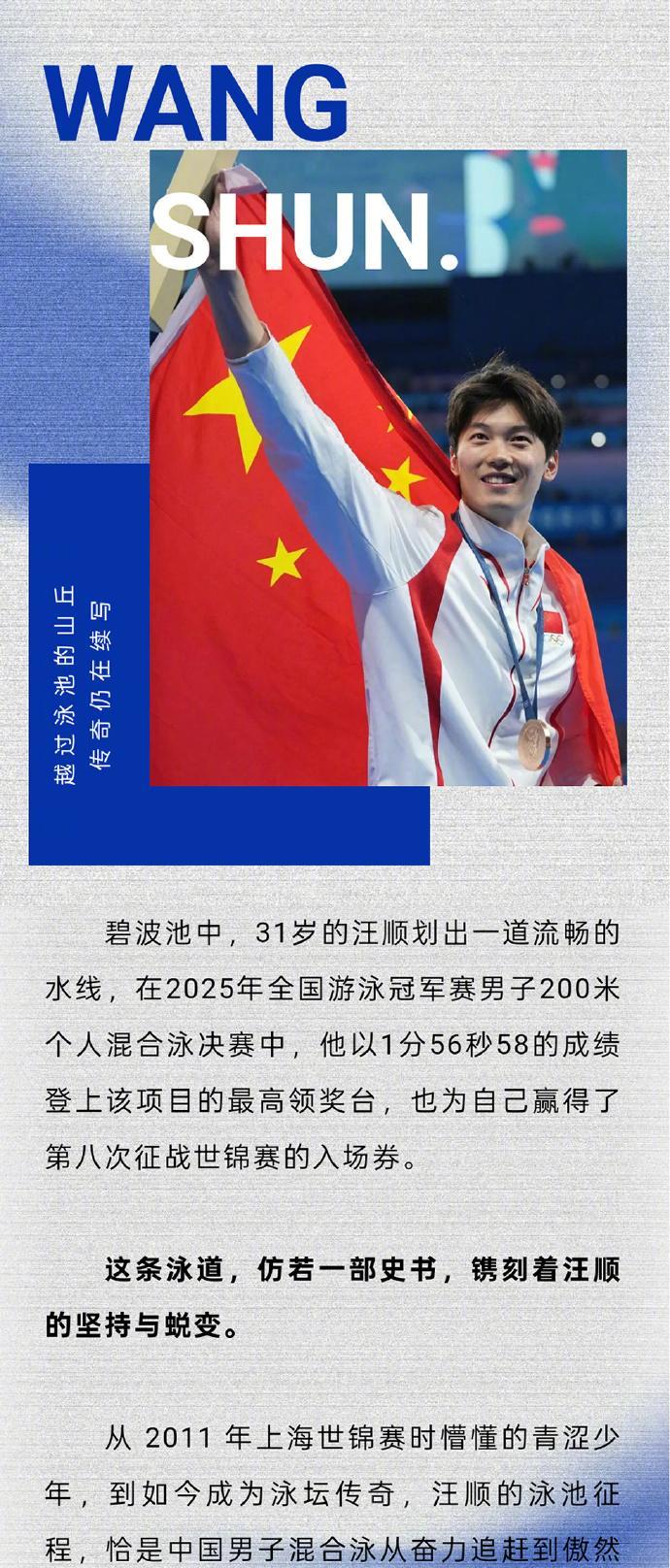 #31岁汪顺要8战世锦赛了#【转发点赞！#TEAMCHINA发布汪顺关键词海报#