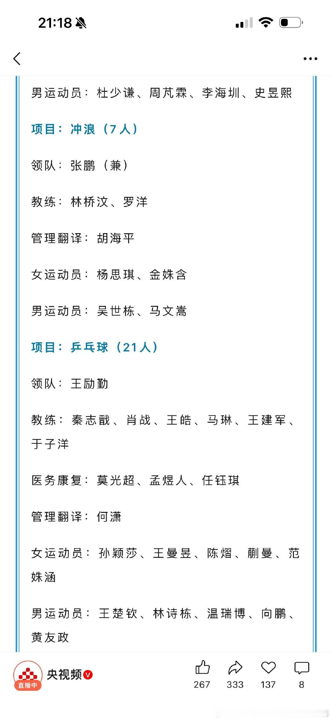 2026亚运会中国代表团名单出炉！​
