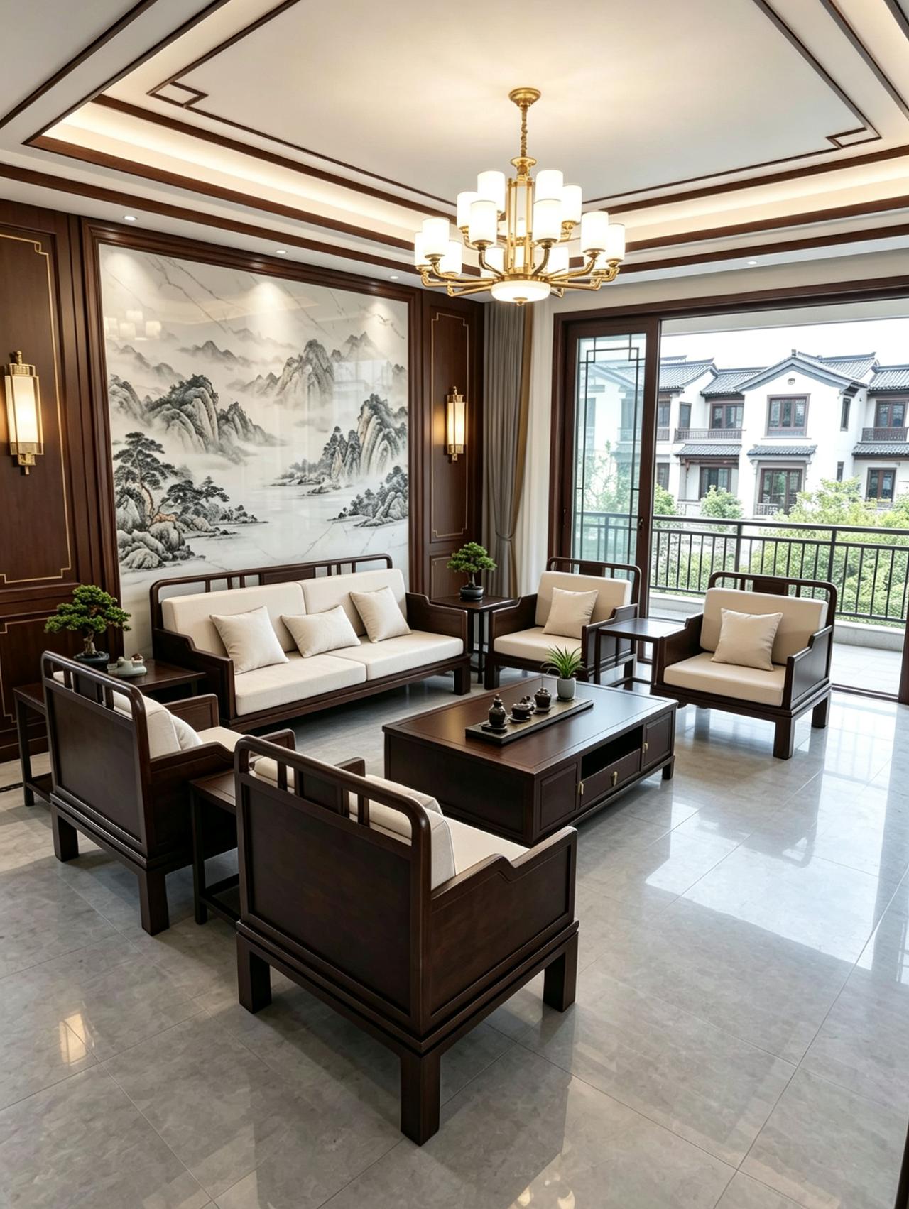 新中式家具新中式沙发全屋定制家具客厅搭配中式美学