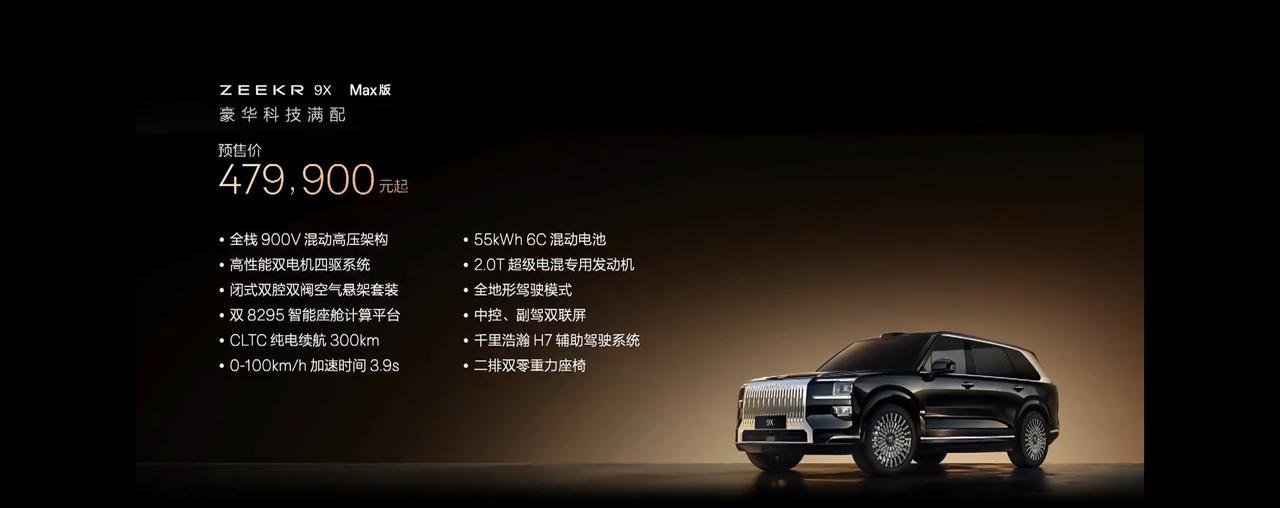 说真的，这价格比我预想的低呐。极氪9X预售价：47.99-56.99万元。55度