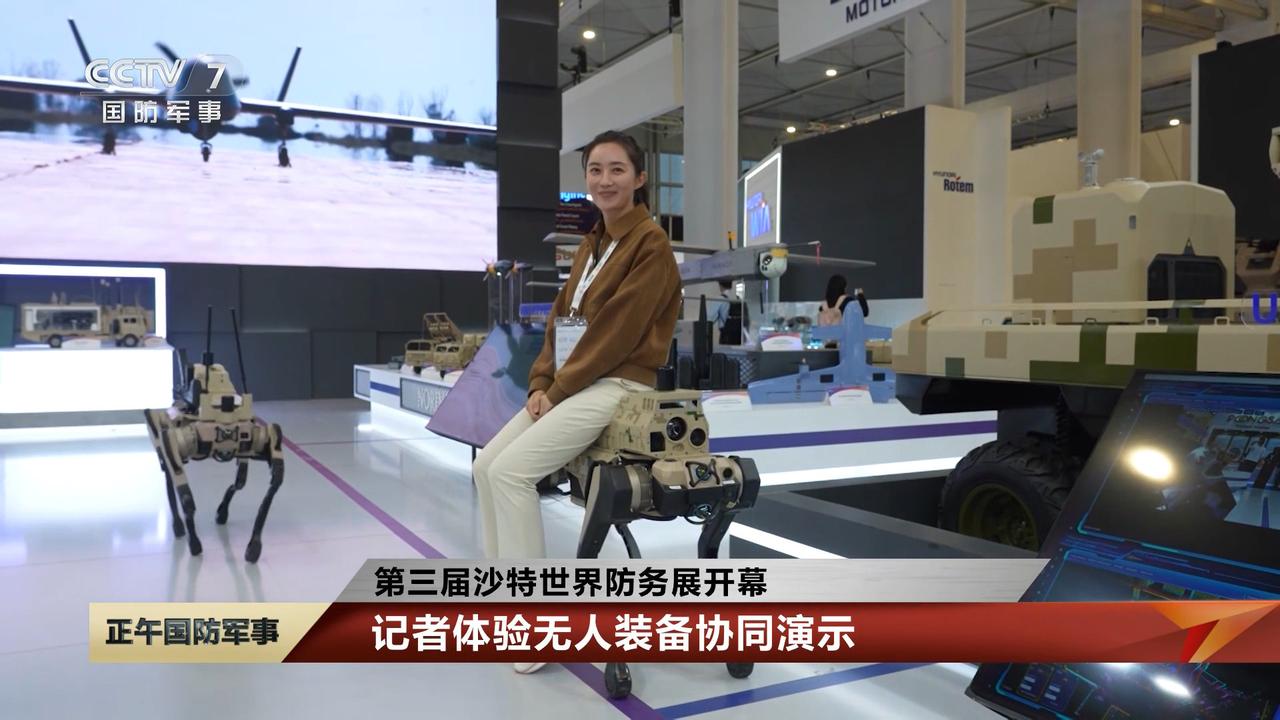 国产机器狼、无人机等装备亮相沙特世界防务展