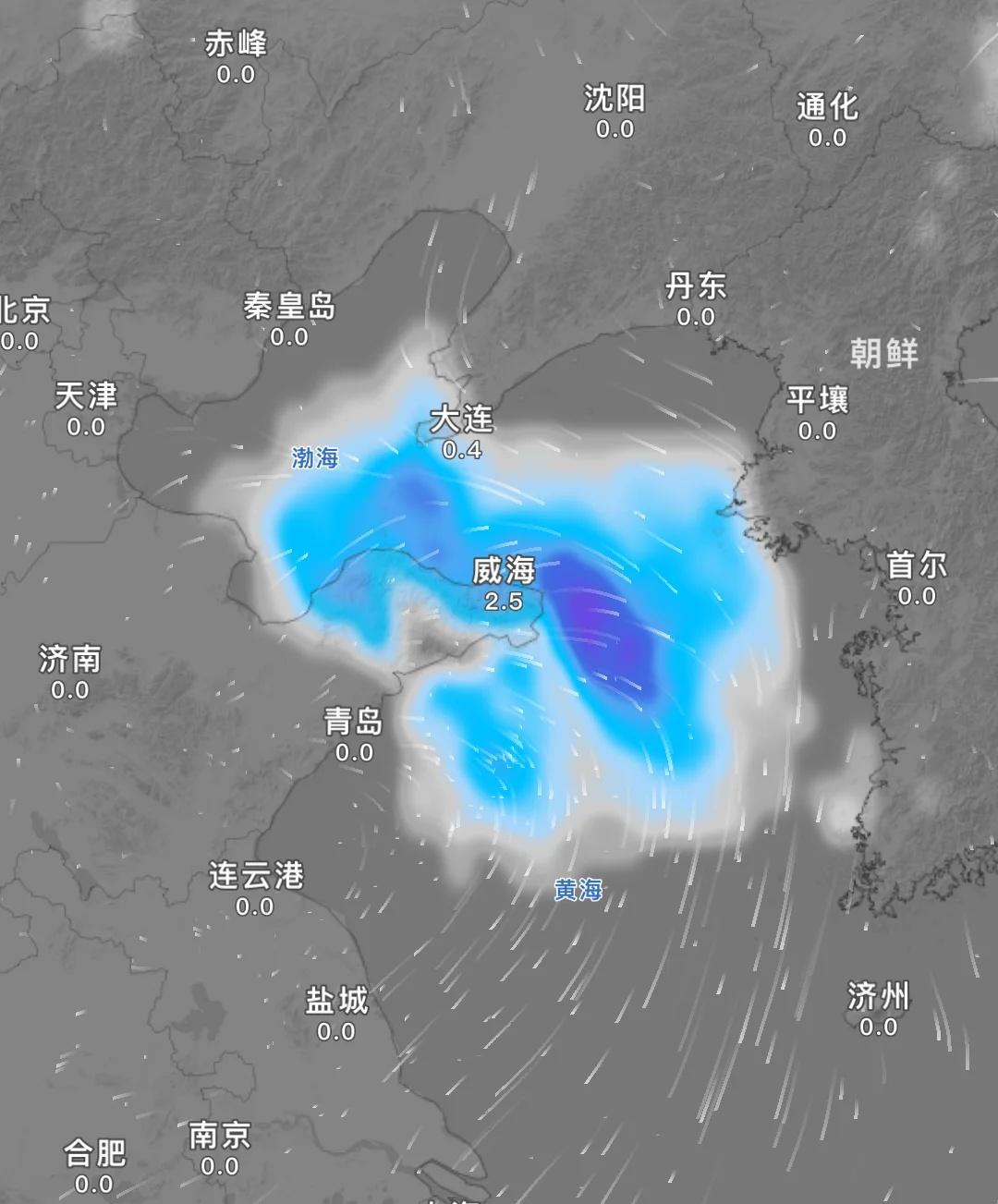 山东半岛，威海等将迎来今年首场降雪冷流雪根据最新预报分析，17～18日受较强冷