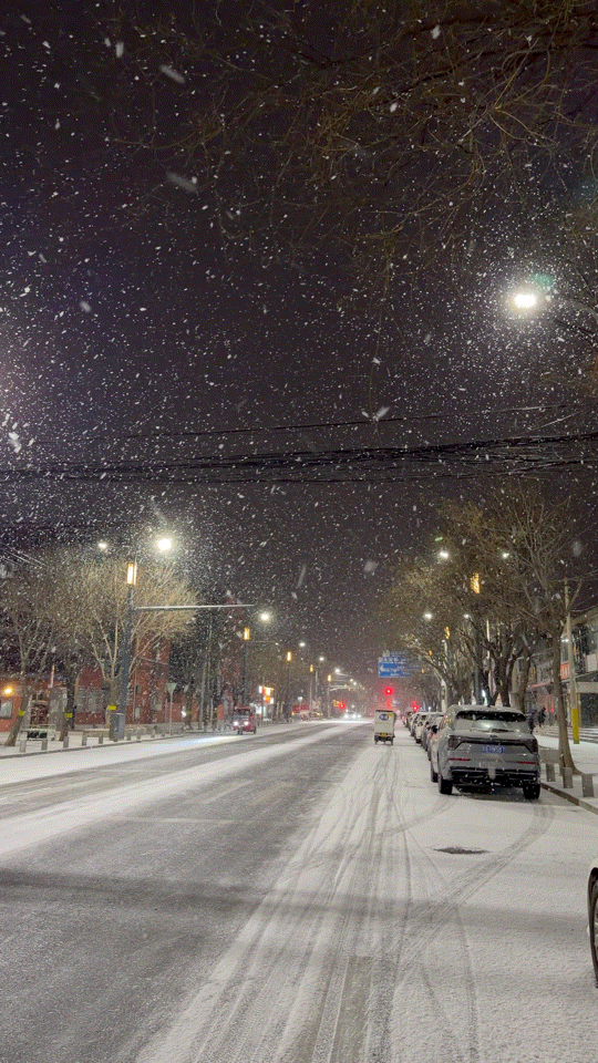 北京下雪出门时还挺大的，迎着风雪出去搬砖！充满朝气的一天又开始了！