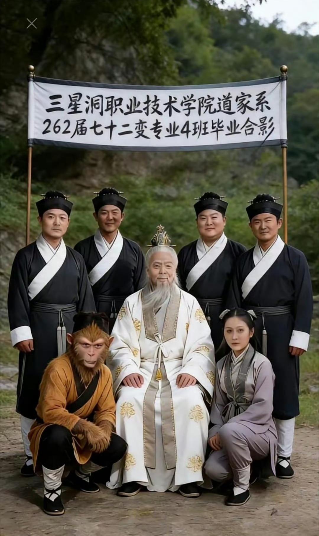 这个就有点胡诌了，孙悟空的师傅是什么段位，怎么可能是职业技术学校。孙悟空什么出身