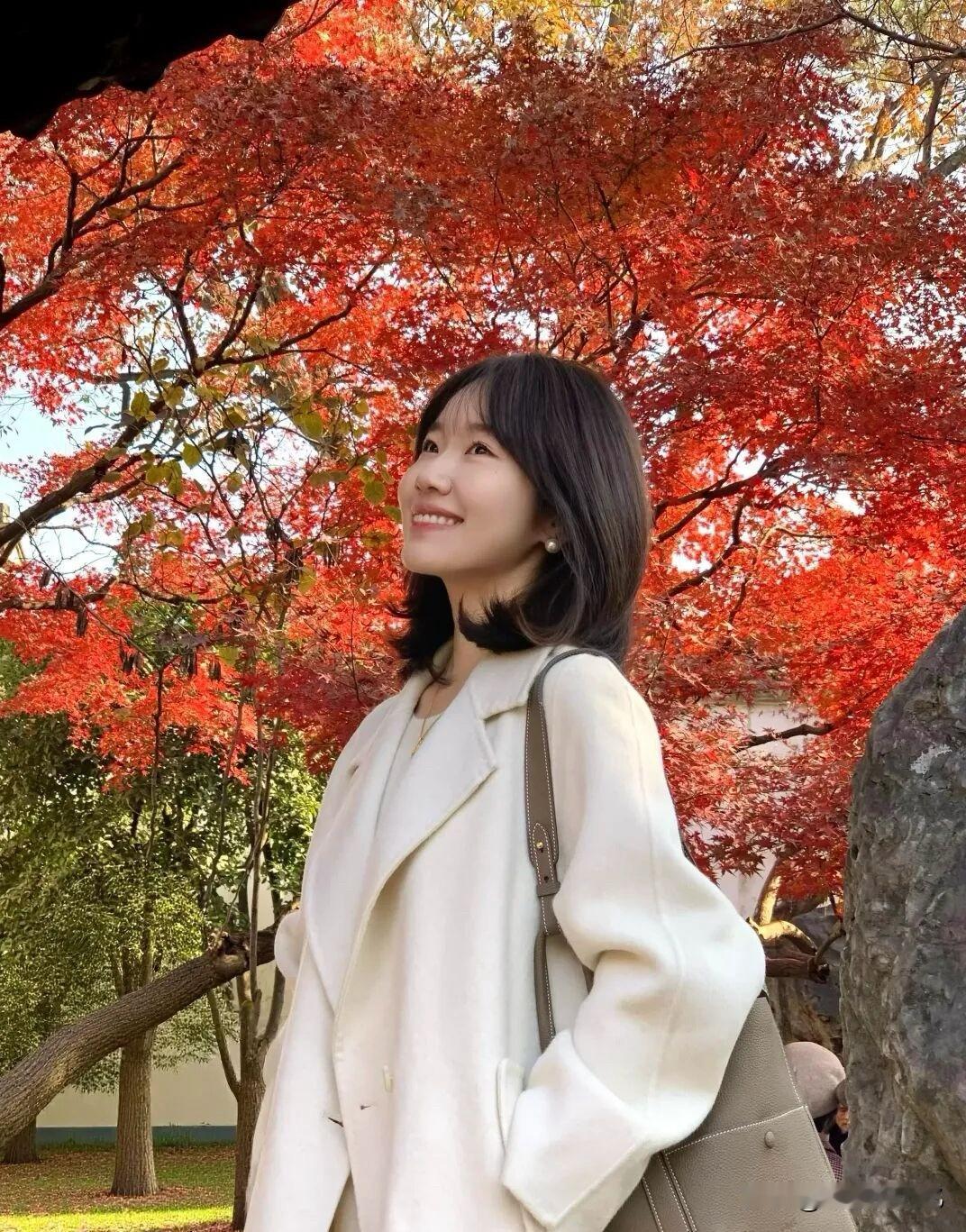 枫林深处，风也温柔，镜头里的人和景，刚刚好，全是故事感[比心][比心][比心]