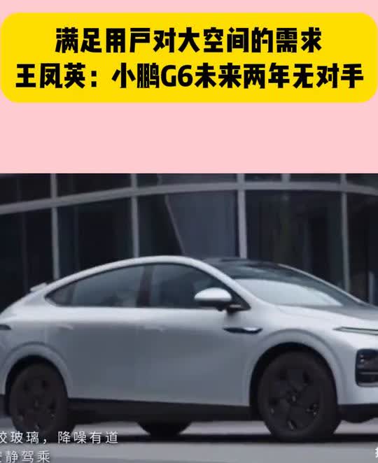 满足用户对大空间的需求，王凤英：小鹏G6未来两年无对手。智能化的产品平替那些
