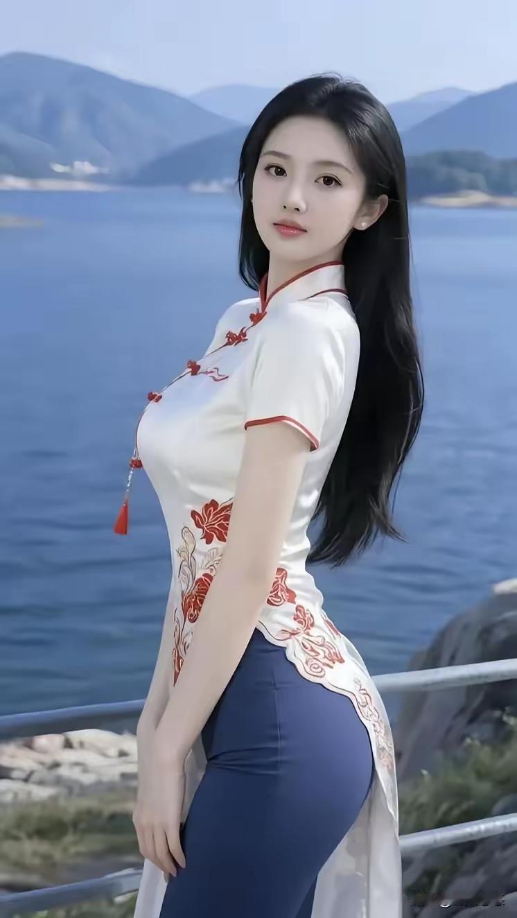 东方佳人东方古韵焕新姿，雅服融今恰合时。一袭清妍藏底蕴，温柔尽在国风诗。