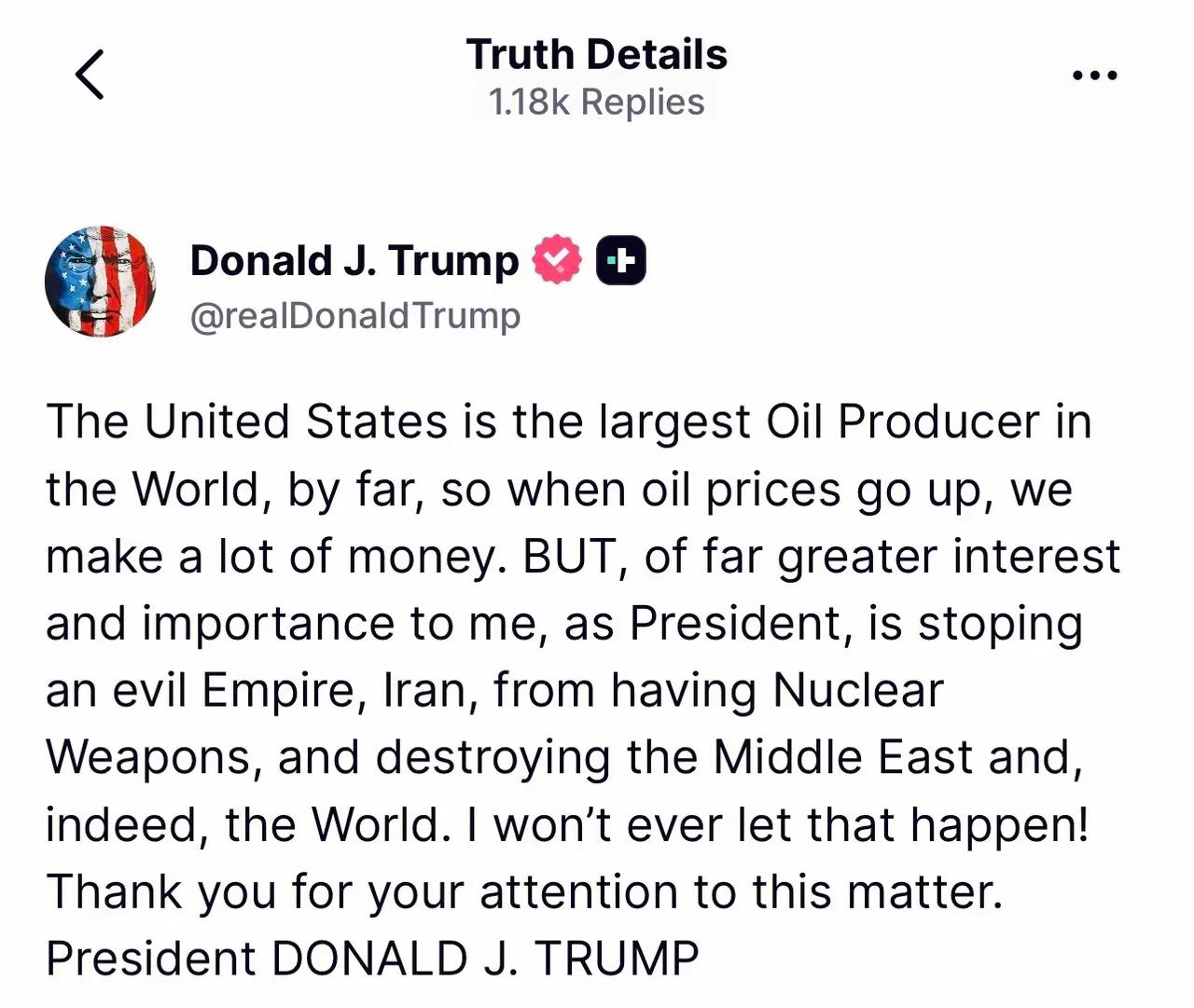 川普今天发文表示“本来我们能大赢，甚至赢麻，但是我决定小赢就好！”​“美国是世