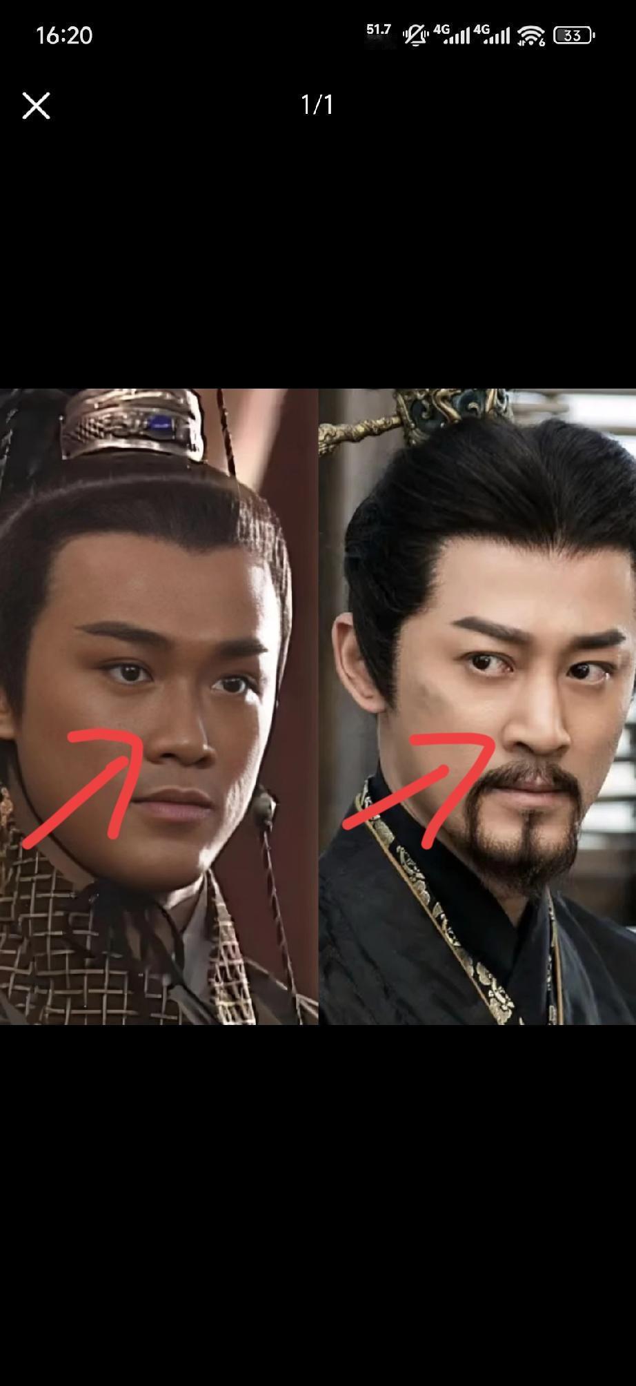 林峰的鼻子，十年前后判若两人。寻秦记里那圆润的弧线，现在使徒行者中锋利如刃。