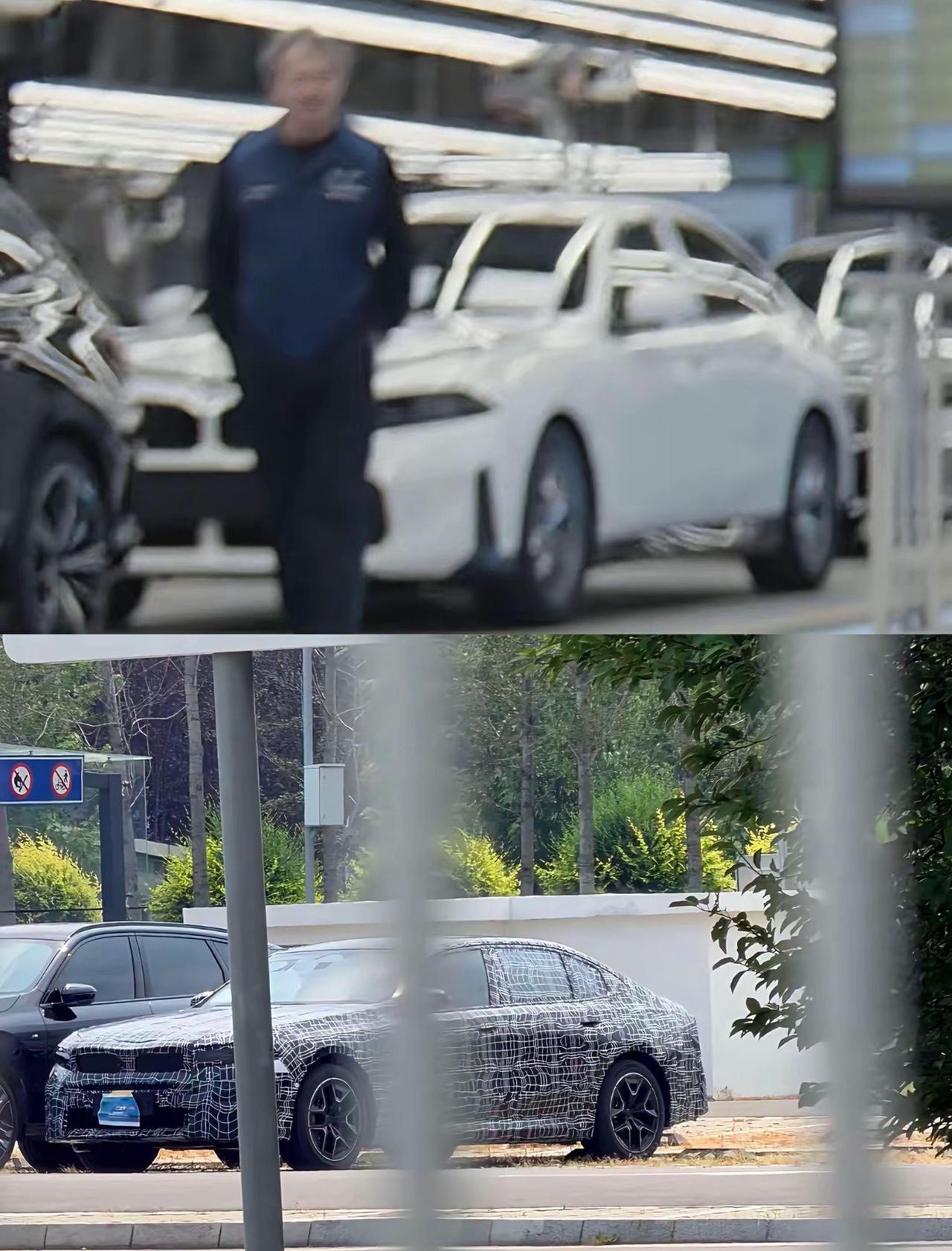 工厂照片流出！中期改款宝马5系（G60LCI）实车身影意外曝光。从画面能看出前