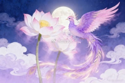 并蒂莲开，凤凰于飞。​​​