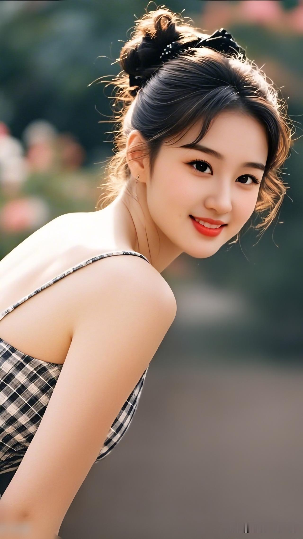 花间笑语，风光正好。来分享下你眼中的倾城美人吧！元气少女，甜美笑容，阳光下的美