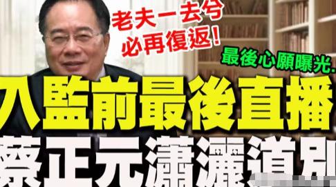 蔡正元去坐牢了，如果你了解台湾的政治，蓝营真的就是废物，而且是眼里只有利益的废物