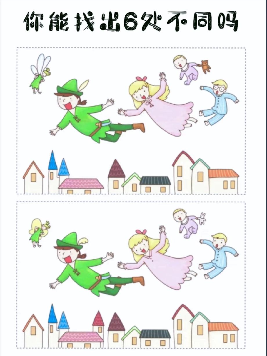 火了！这张趣味找不同图逼疯网友，6处不同你能全部找出来吗？