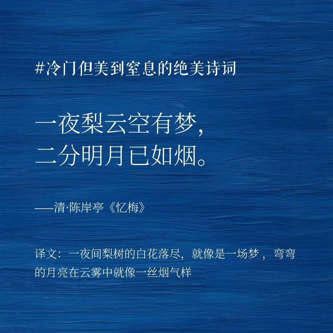 冷门但美到窒息的绝美诗词