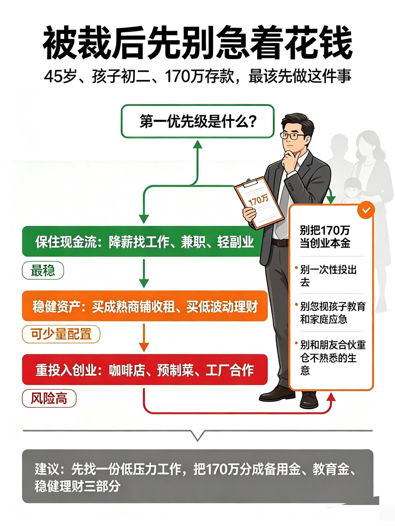 45岁中年男突然被外企裁员，手上有5个选择，你们看哪个更合适？从外企拿了