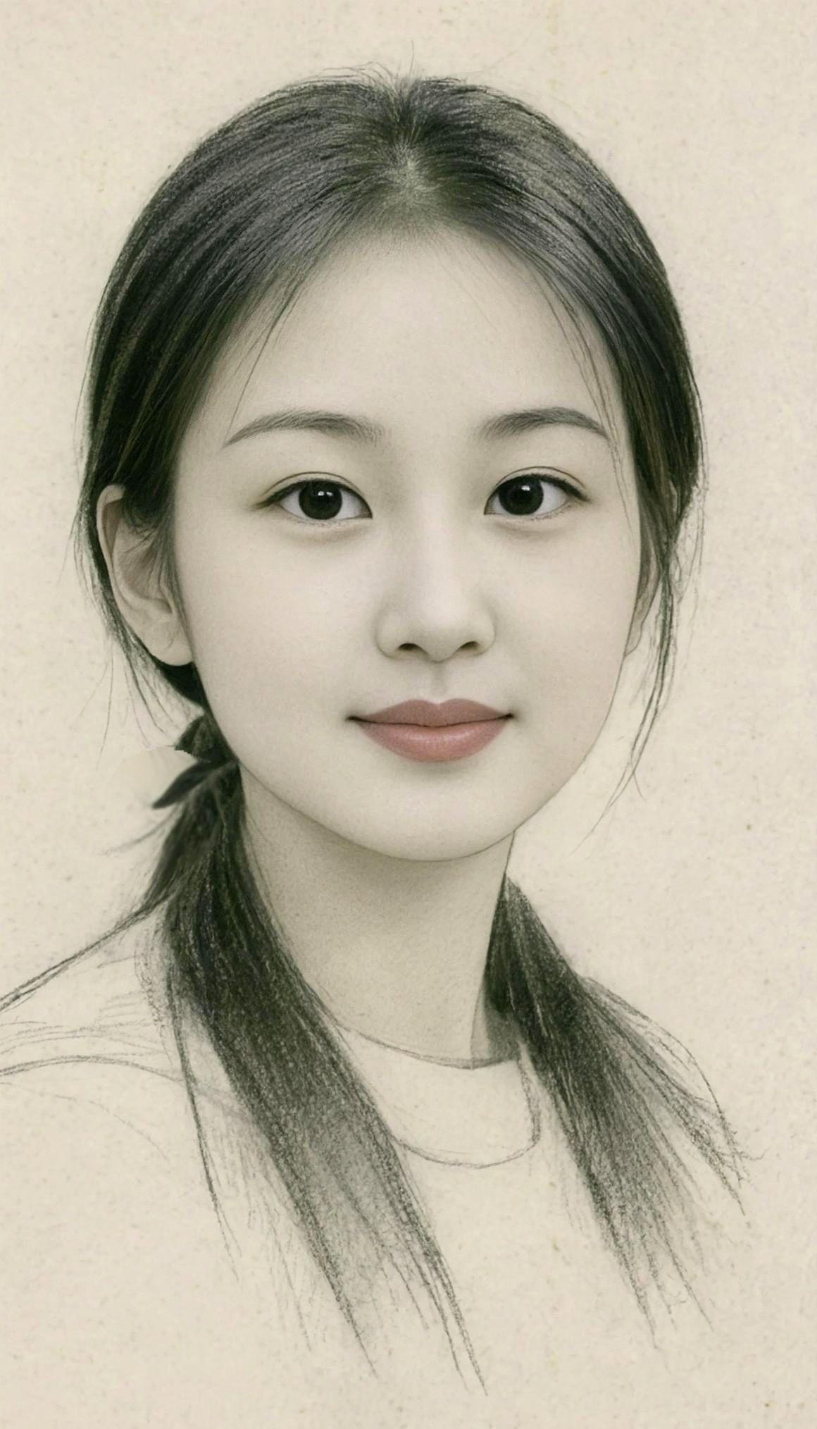 素描美女素颜照清新质感写真清纯写真清透淡颜风格
