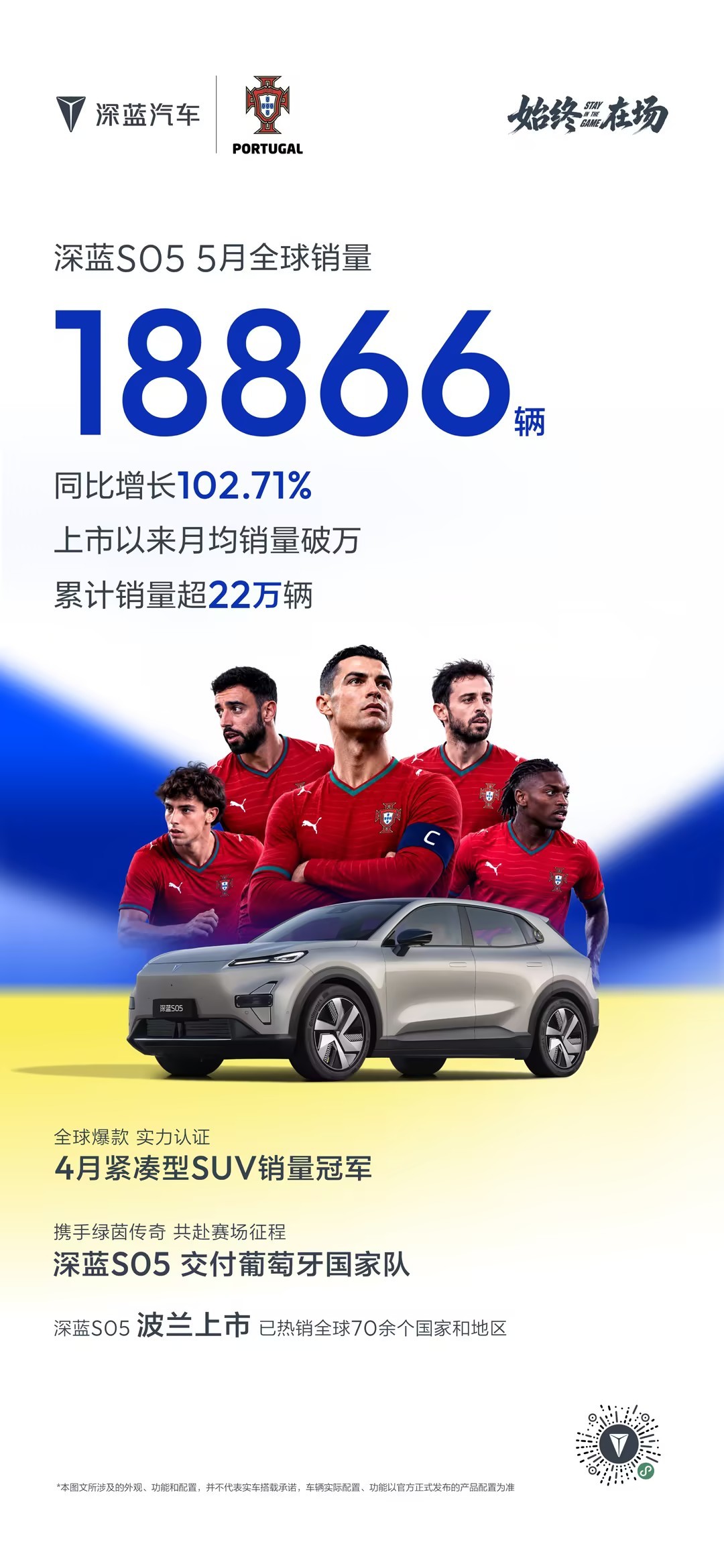 深蓝S05五月销量18866台，同比增长102.71%，上市以来月均销量破万，