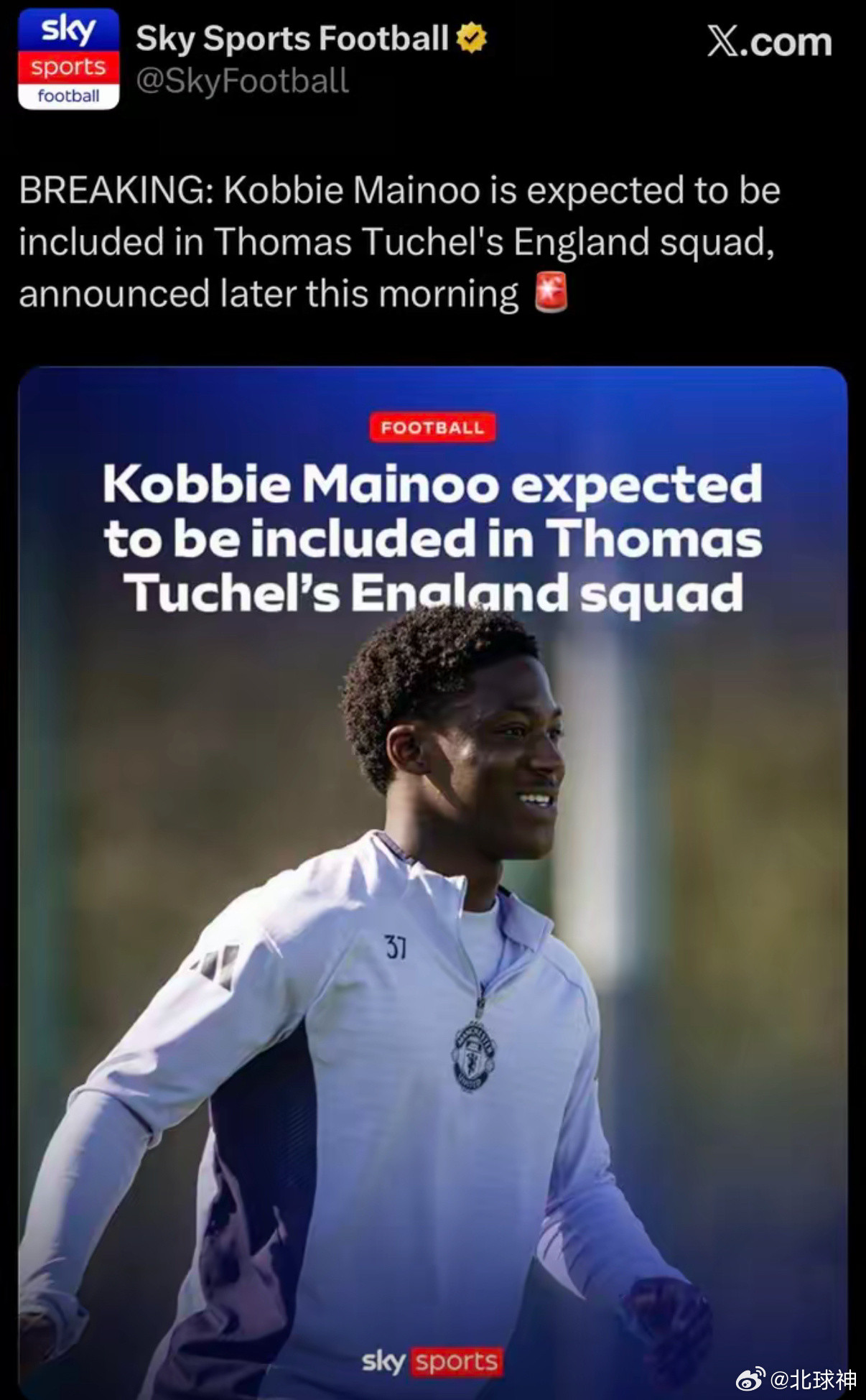 无语，英格兰中场人员不够吗？安德森，沃顿，赖斯……马奎尔入选很合理，梅努入选真