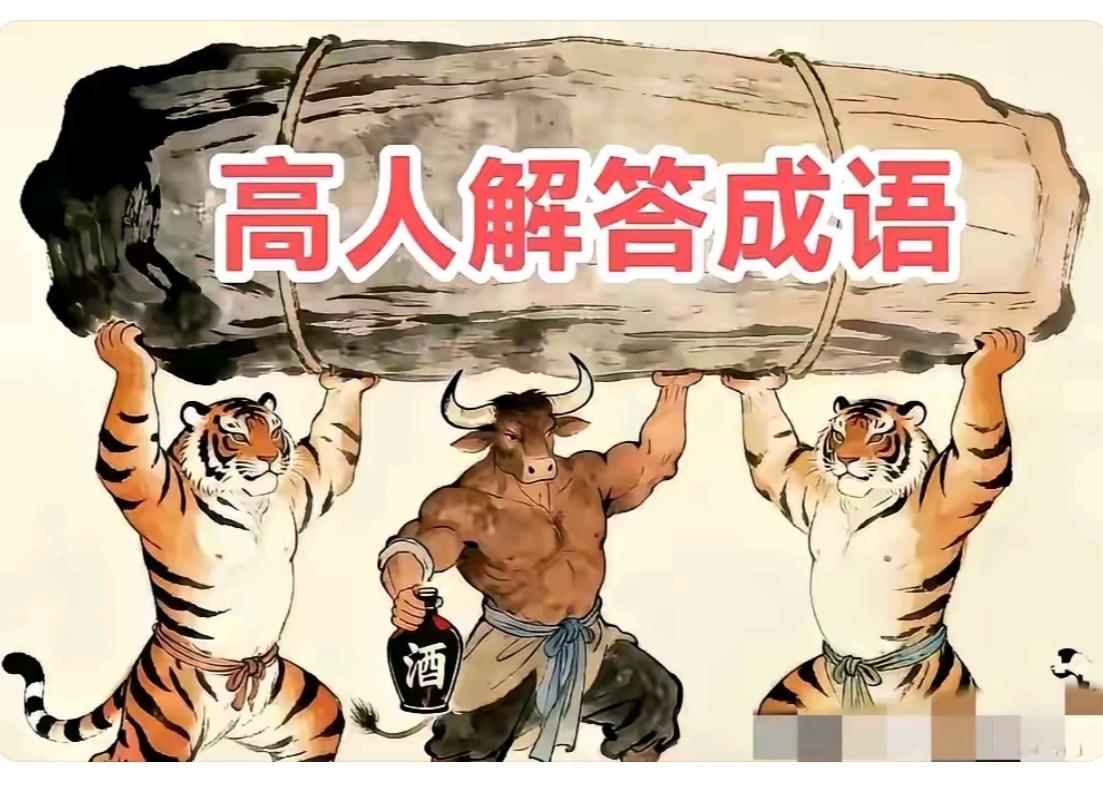 根据图意，谐音猜个成语来。温馨提示：牛，虎，酒