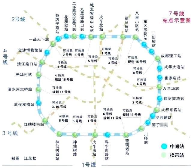 ‌成都地铁7号线成都地铁7号线‌是成都市首条闭合环形地铁线路，于‌2017年