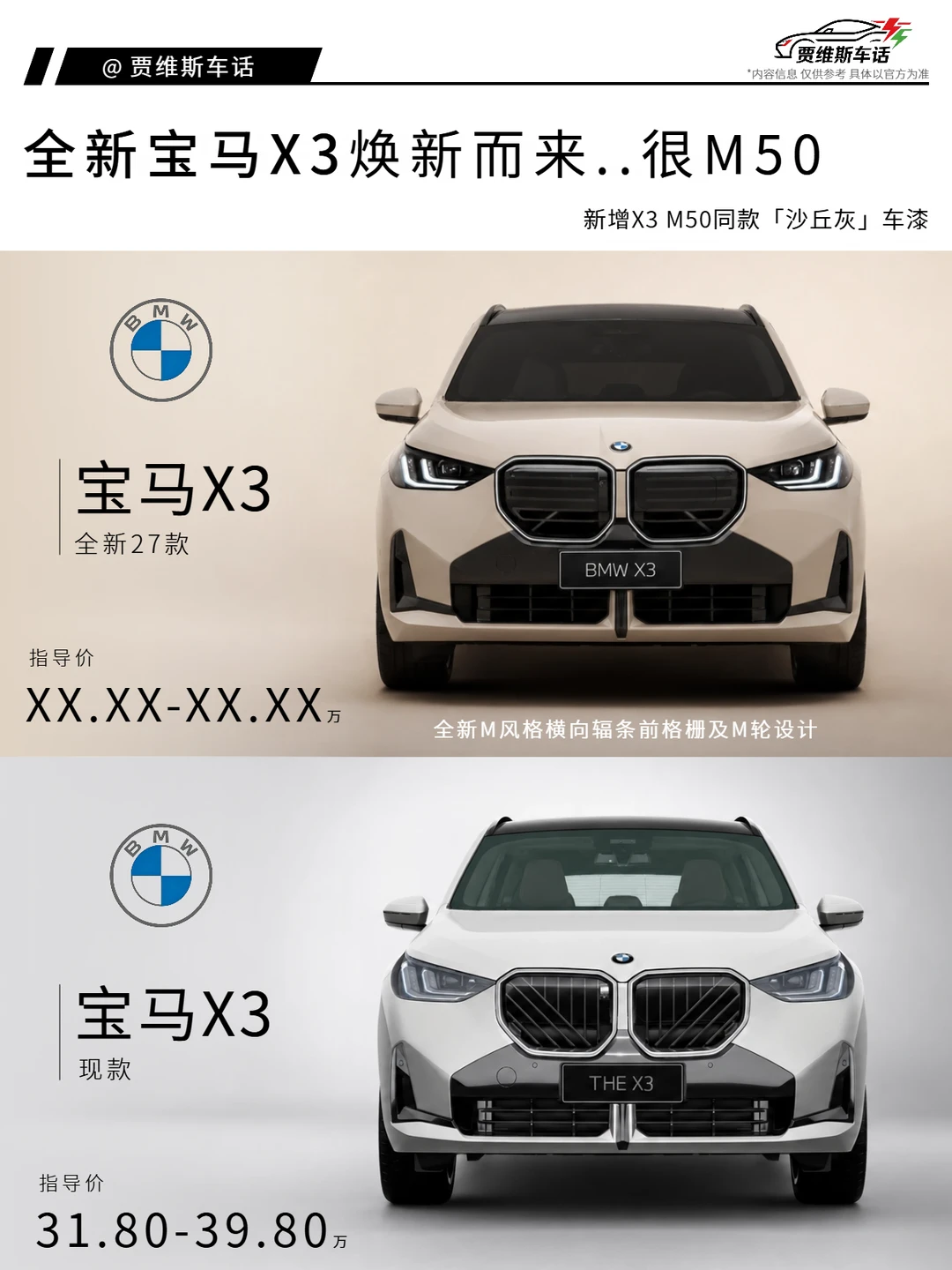 全新27款宝马X3焕新而来…这很M50！