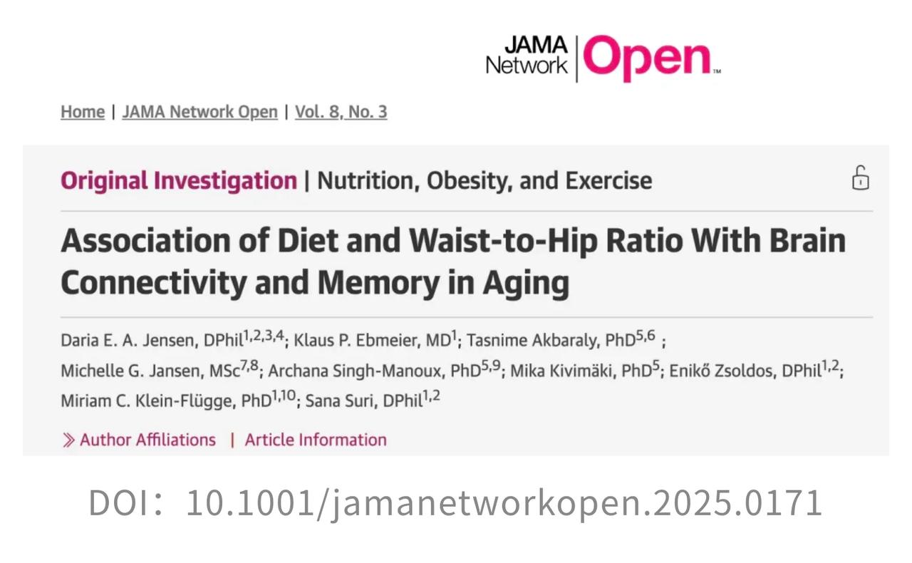 英国牛津大学等机构在JAMANetworkOpen发表长期研究，追踪中年饮食