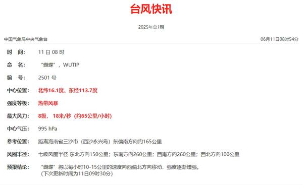 “蝴蝶”来了! 今年第1号台风已生成, 预计13日登陆