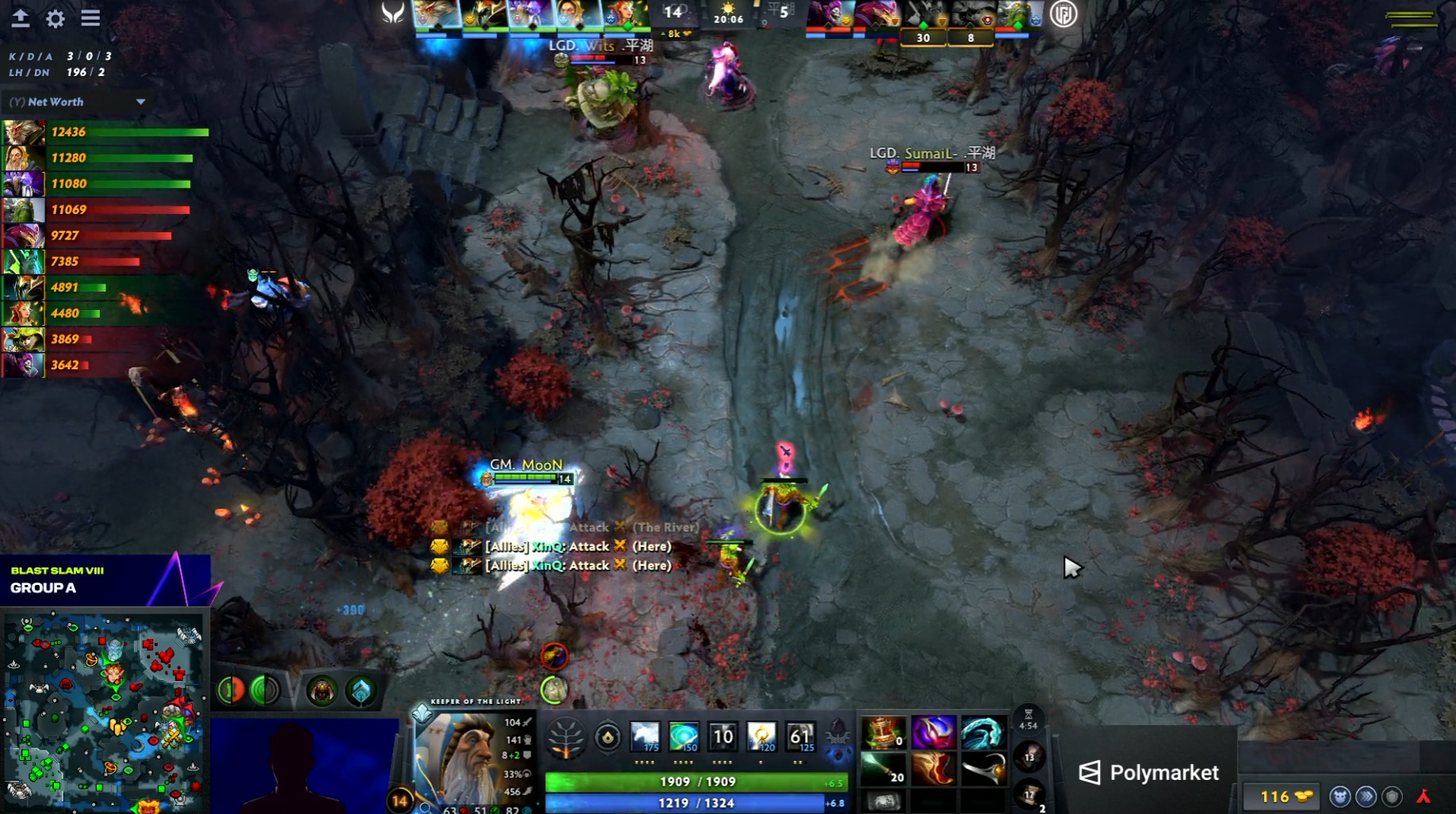 DOTA2BLASTSLAM第八季小组赛A组瑞士轮第一轮XG对阵LGD战队B