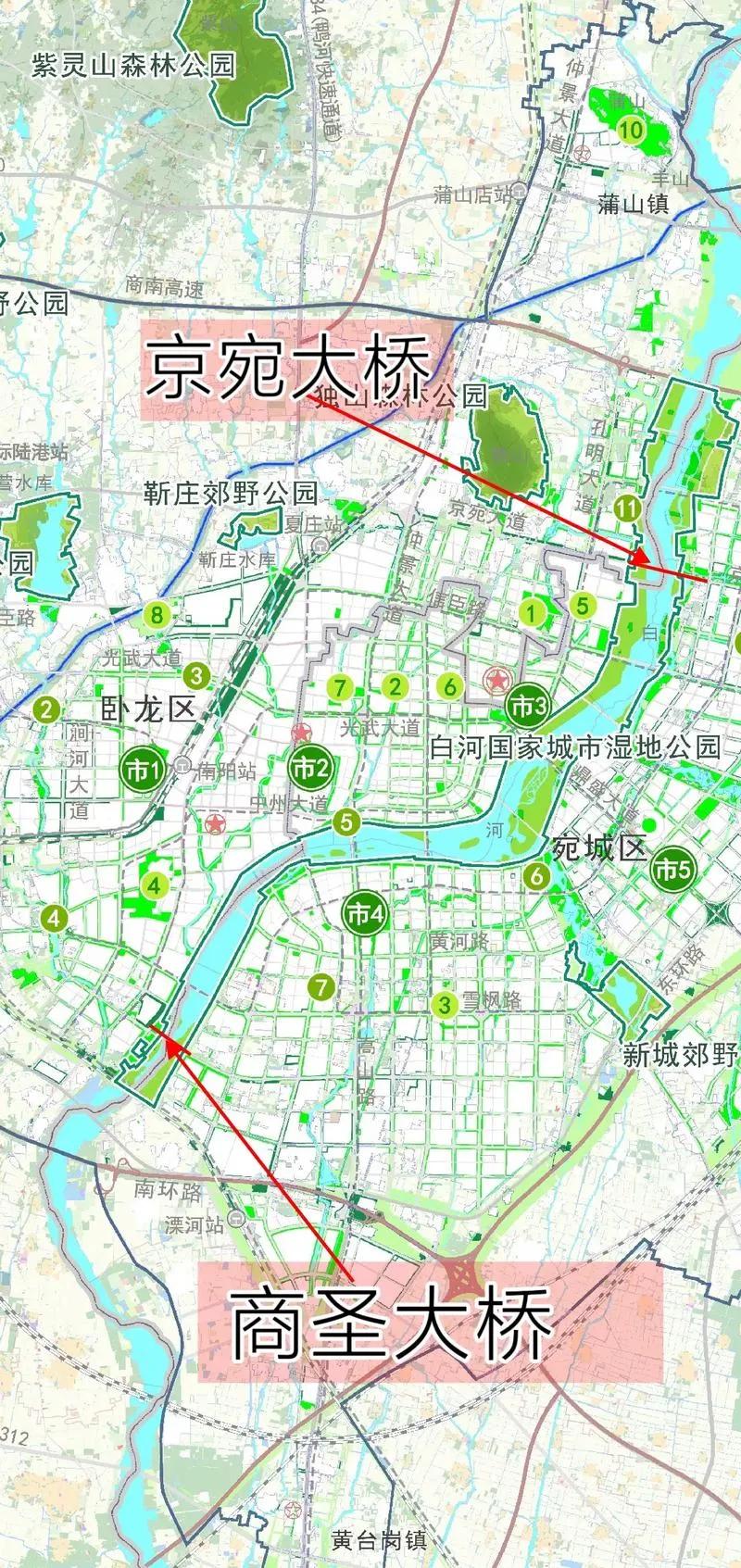 南阳白河南又多两座跨河大桥！劲爆消息——南阳〖京宛大桥〗和〖商圣大桥〗终于敲定了