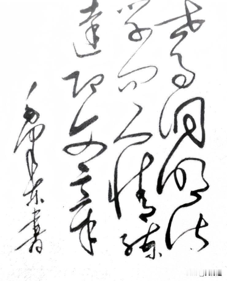 毛主席手书给女儿李讷的一幅字，她曾挂在自己家客厅里。谁能认出主席写的什么？