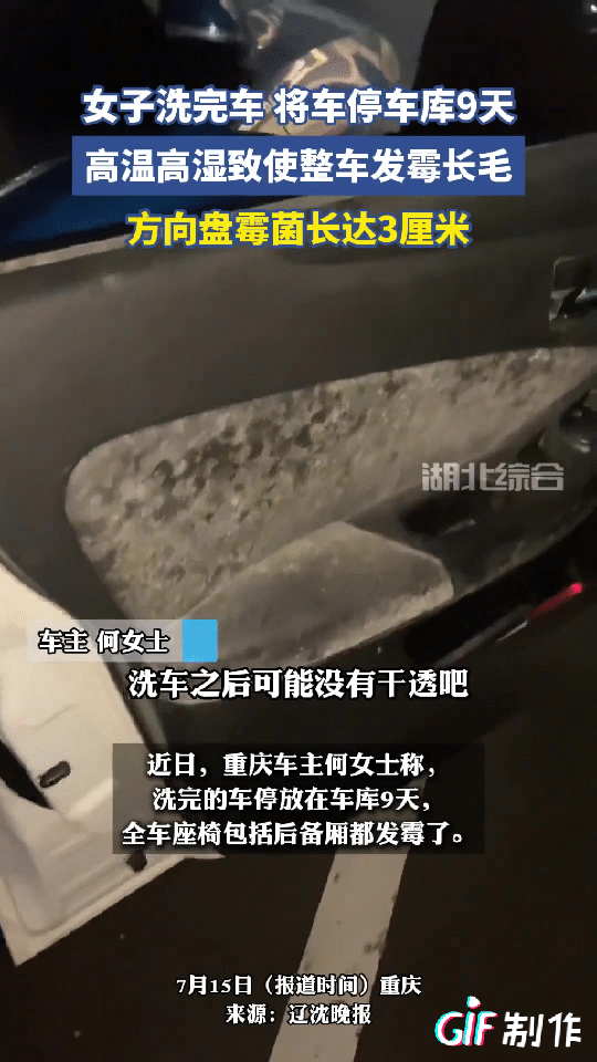 重庆一女子去洗车行洗完车后就把车开回了车库里，9天后她要用车就下来车库取车，可万