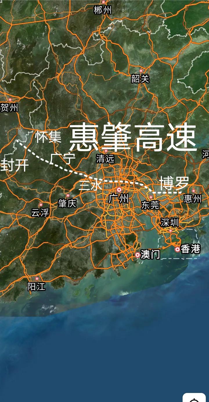 正在建设，惠州途经广州增城至肇庆封开正在建设一条直达高速，目前惠州至增城段控制性