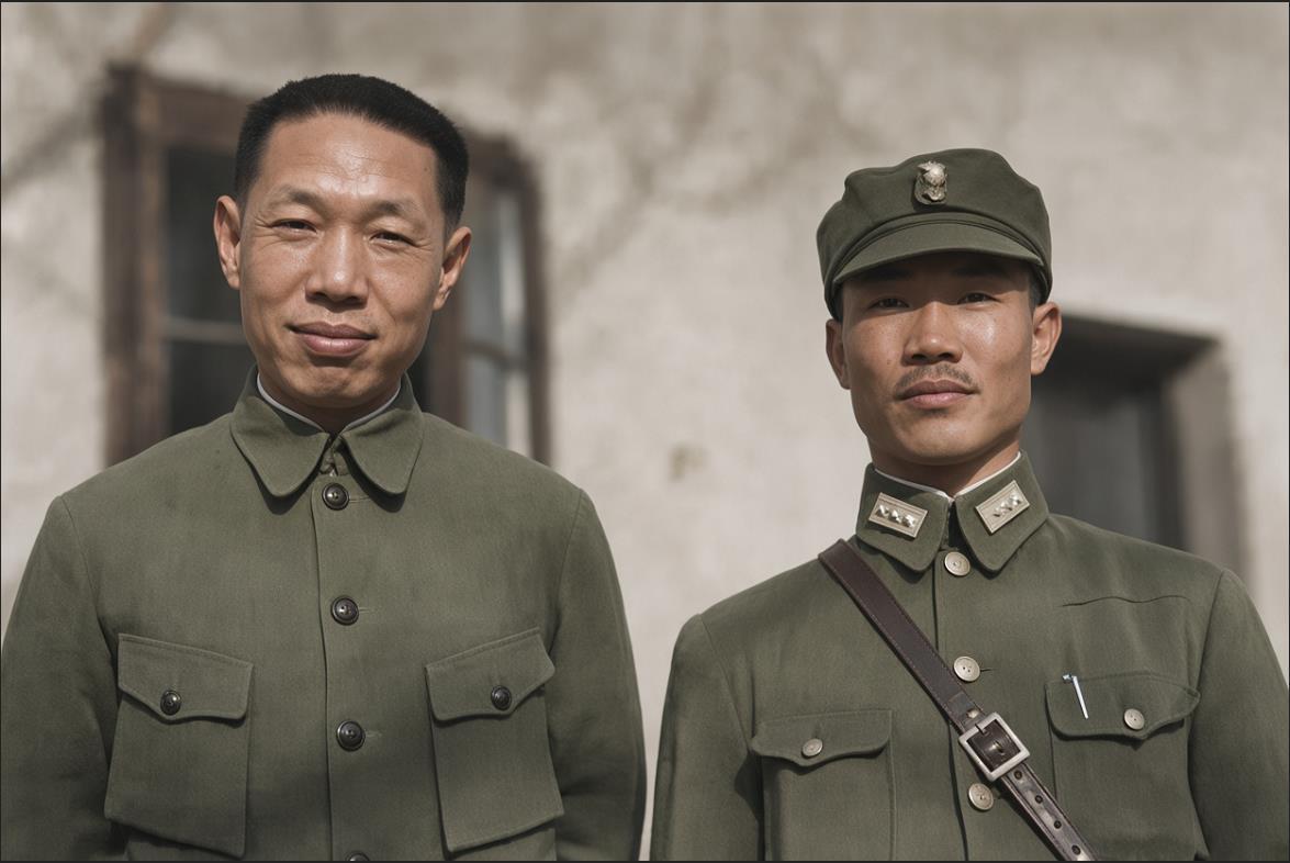 1946年沈阳，左为“江西王”熊式辉，右为“小委员长”陈诚。两人站得笔直，笑得客