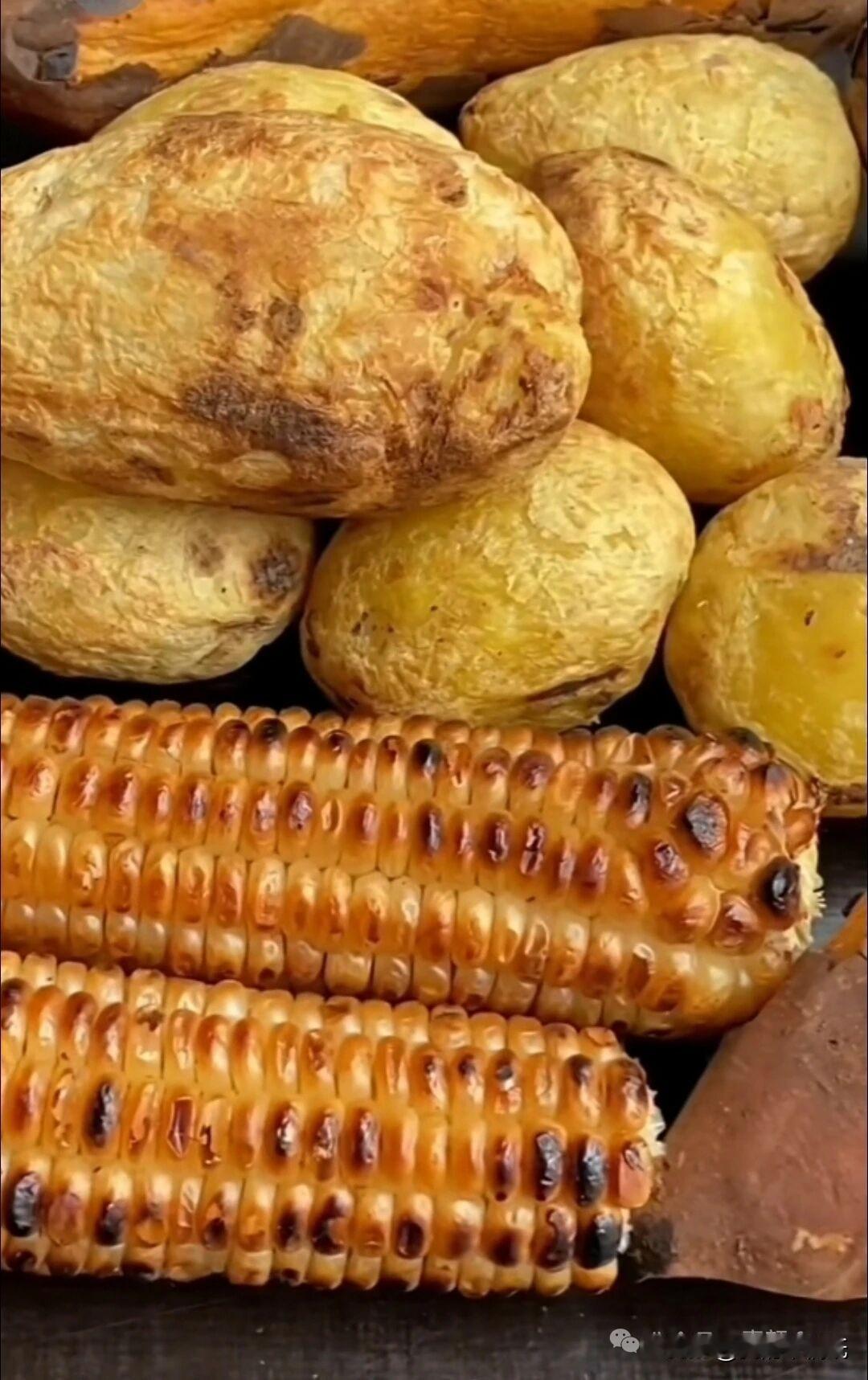 唉，人活成烤洋芋烧包谷了。洋芋被烤得焦黑，是岁月烙下的伤痕；包谷在火中爆裂，