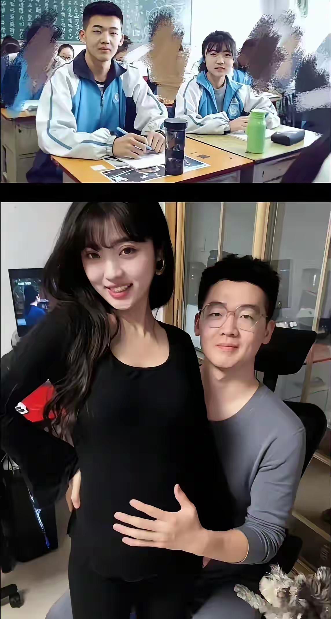 以前是高中同学，现在是夫妻。这缘分