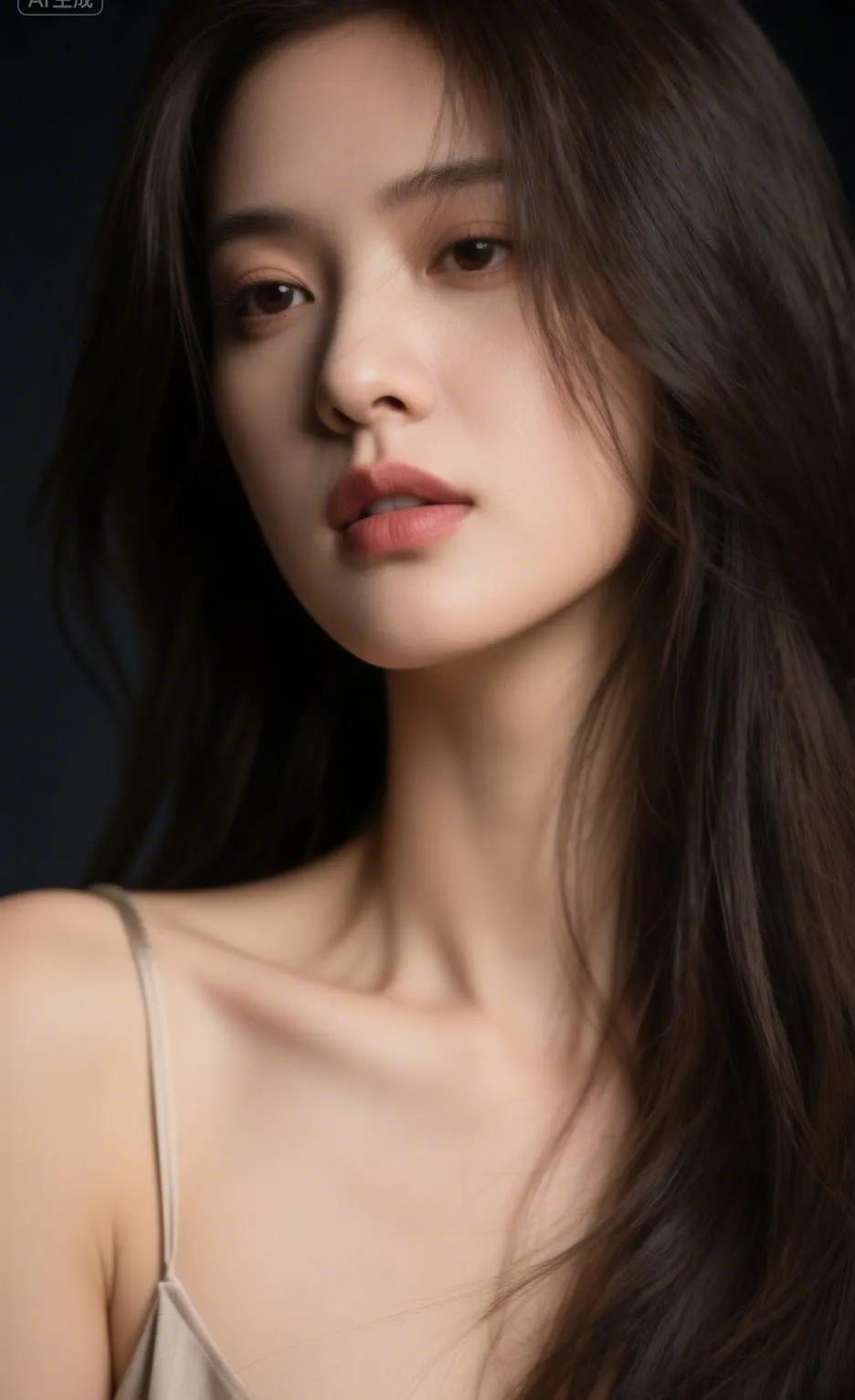 温柔甜美的少女，自然妆容，清新自然。