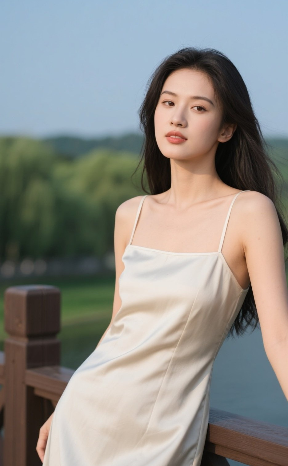 美眉笑靥如花，气质温婉可人