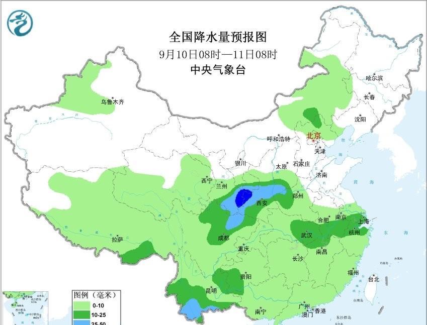 受异常偏强偏北的副高影响，预计10-12号我国西北东部、江汉北部、黄淮中南部地区